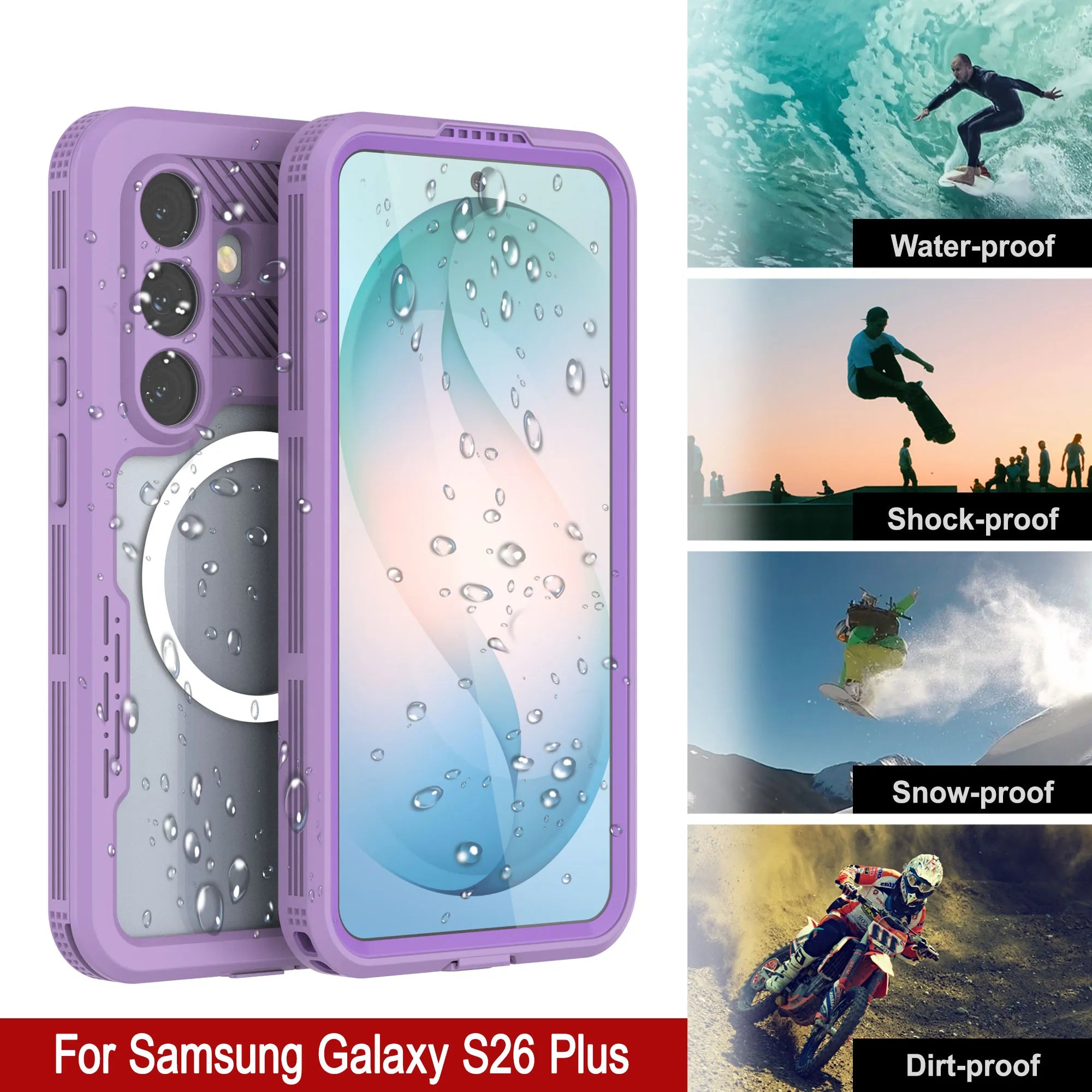 Galaxy S26+ Plus Waterproof Case [Alpine 2.0 Series] [Slim Fit] [IP68 Certified] [Shockproof] [Lilac]