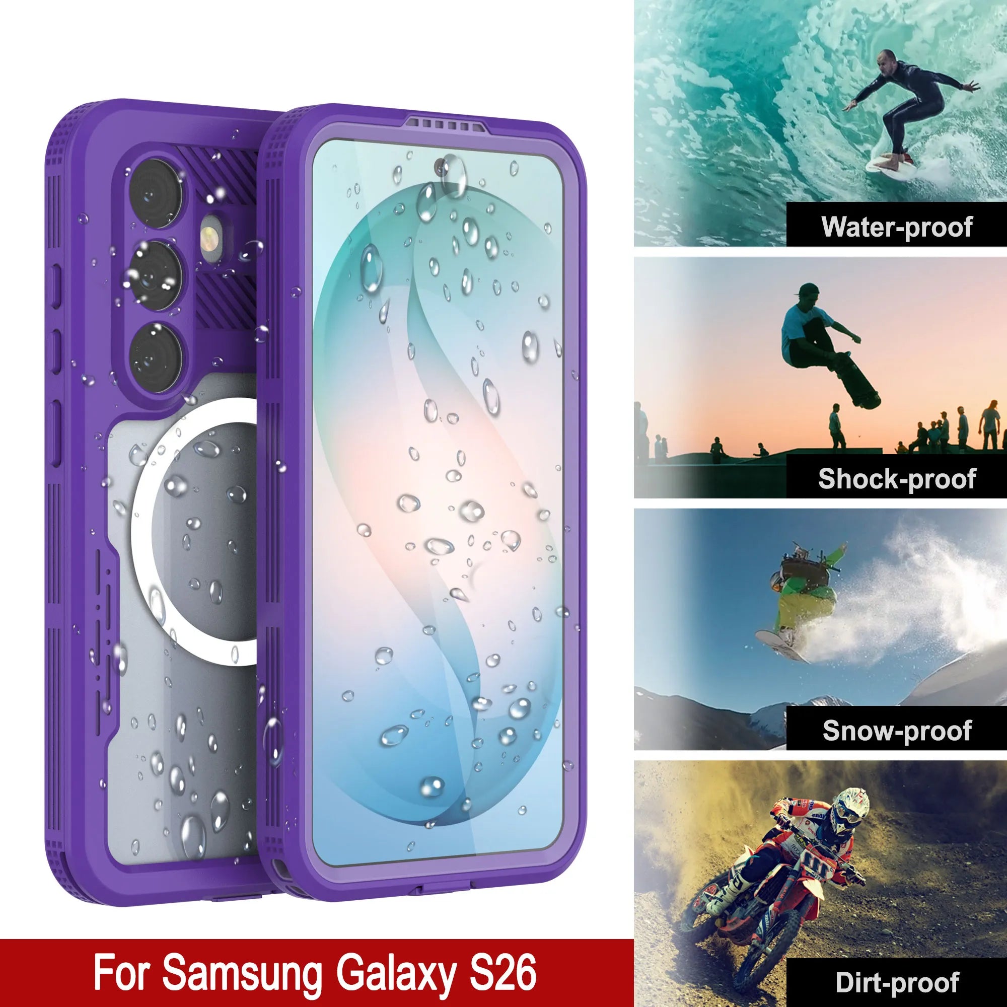 Galaxy S26 Waterproof Case [Alpine 2.0 Series] [Slim Fit] [IP68 Certified] [Shockproof] [Purple]