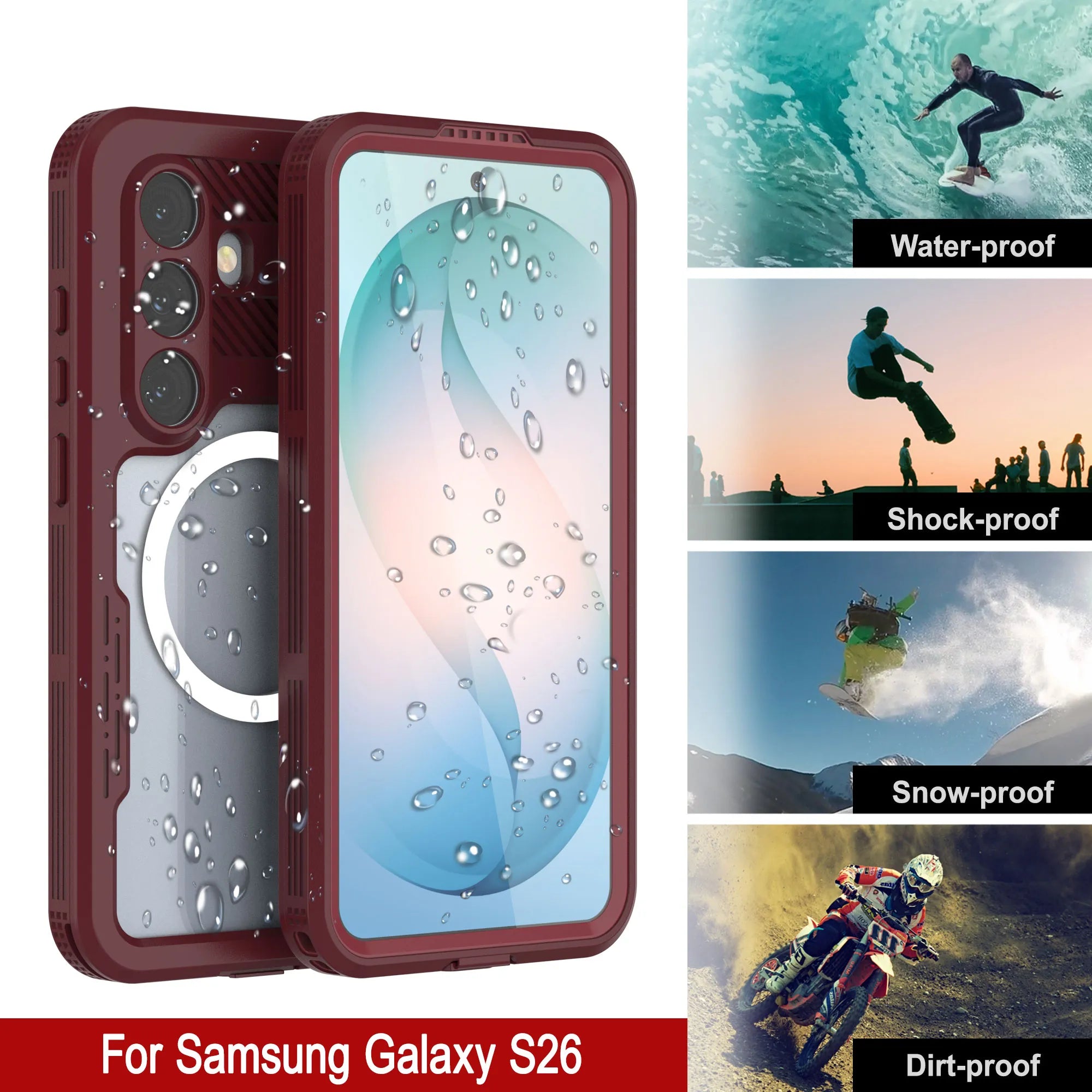 Galaxy S26 Waterproof Case [Alpine 2.0 Series] [Slim Fit] [IP68 Certified] [Shockproof] [Rose]