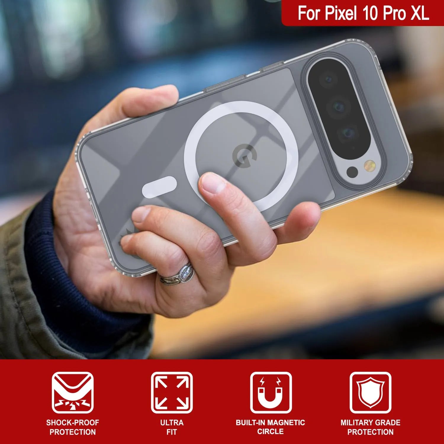 Pixel 10 Pro XL Magnetic Wireless Charging Case [ClearMag Series]