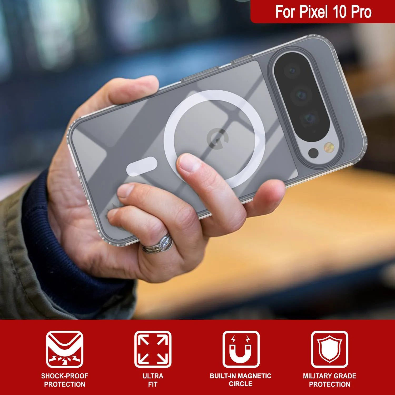 Pixel 10 Pro Magnetic Wireless Charging Case [ClearMag Series]