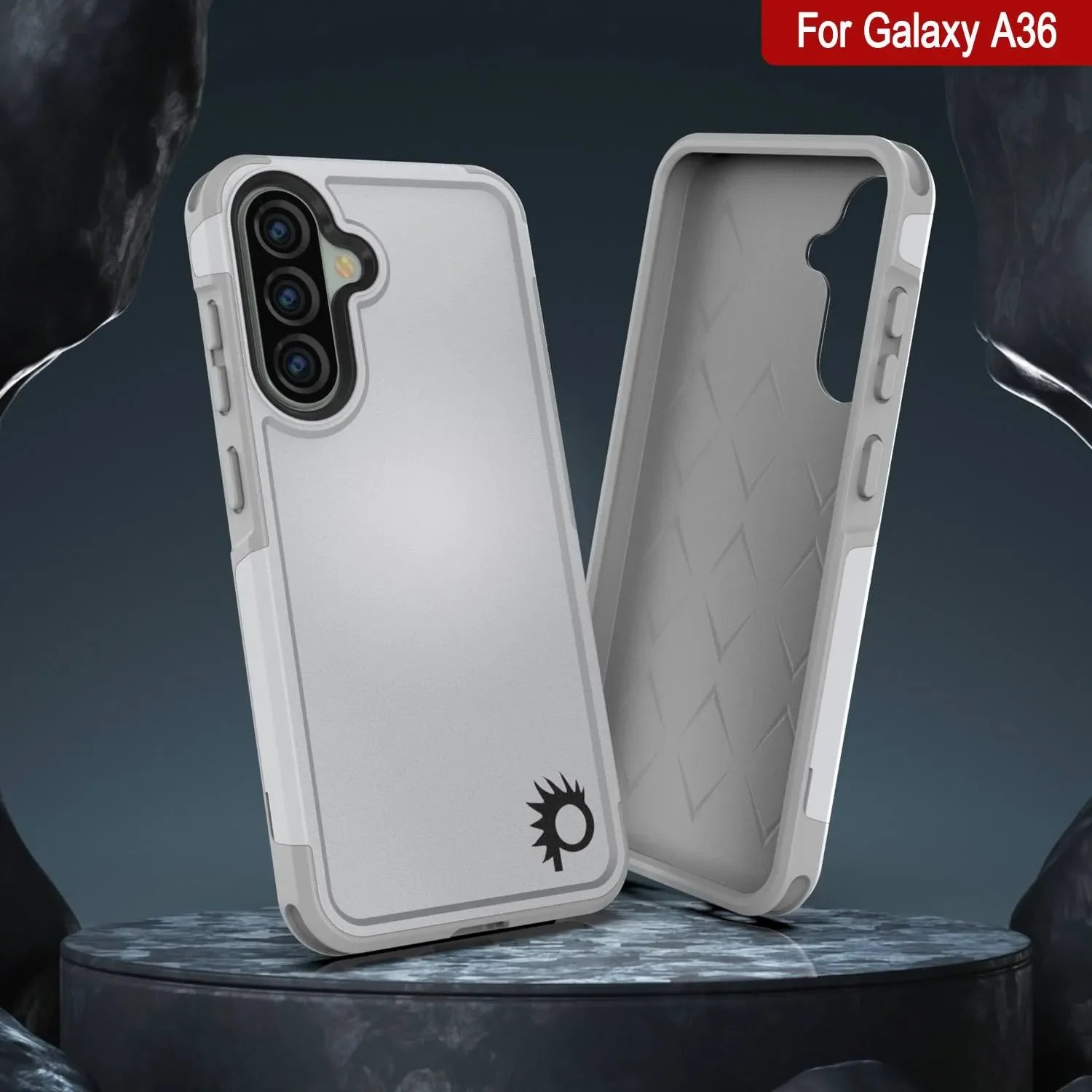 PunkCase Galaxy A36 Case, [Spartan 2.0 Series] Clear Rugged Heavy Duty Cover [White]