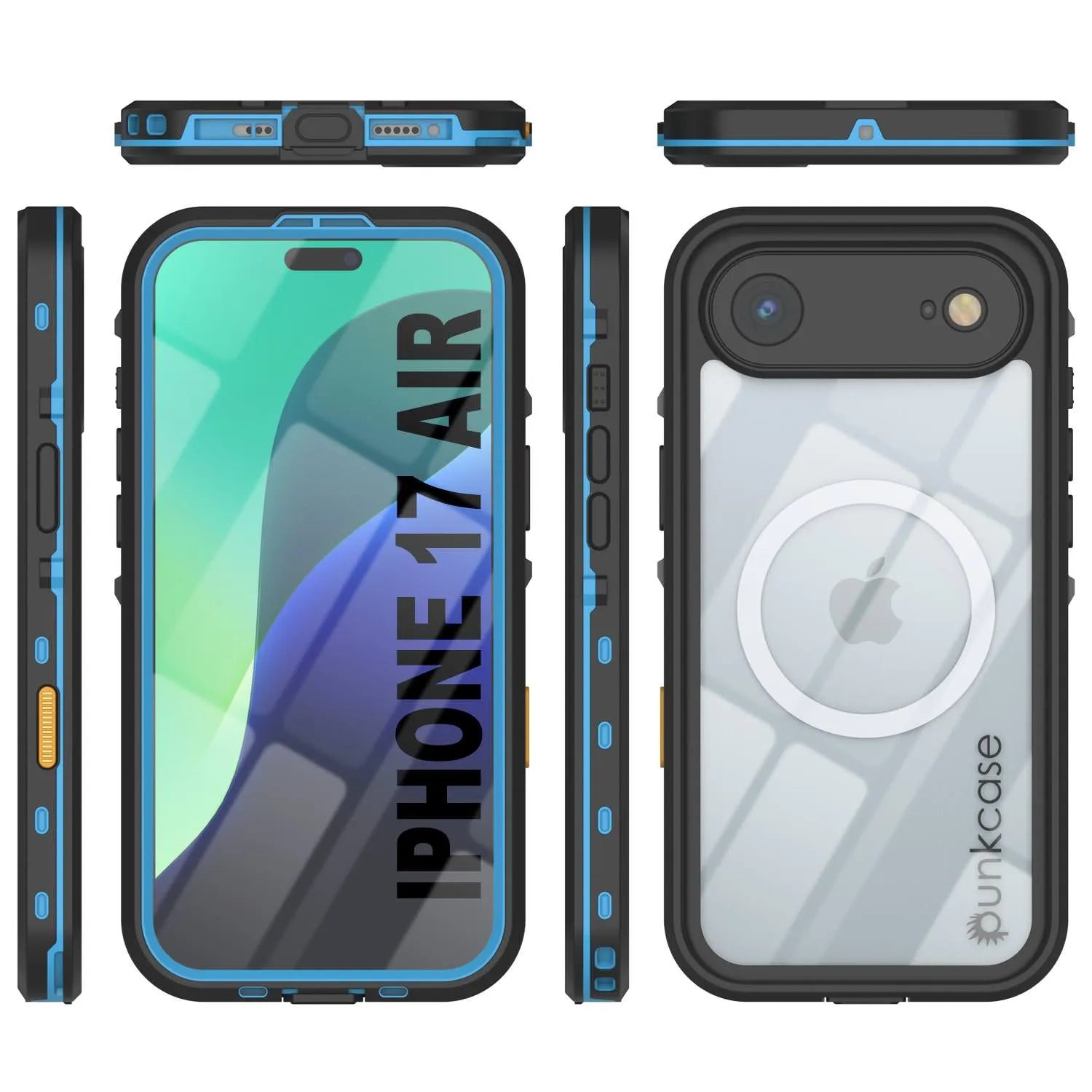 iPhone 17 Air Waterproof IP68 Case, Punkcase [Light blue] [StudStar Series] [Slim Fit] [Dirtproof]