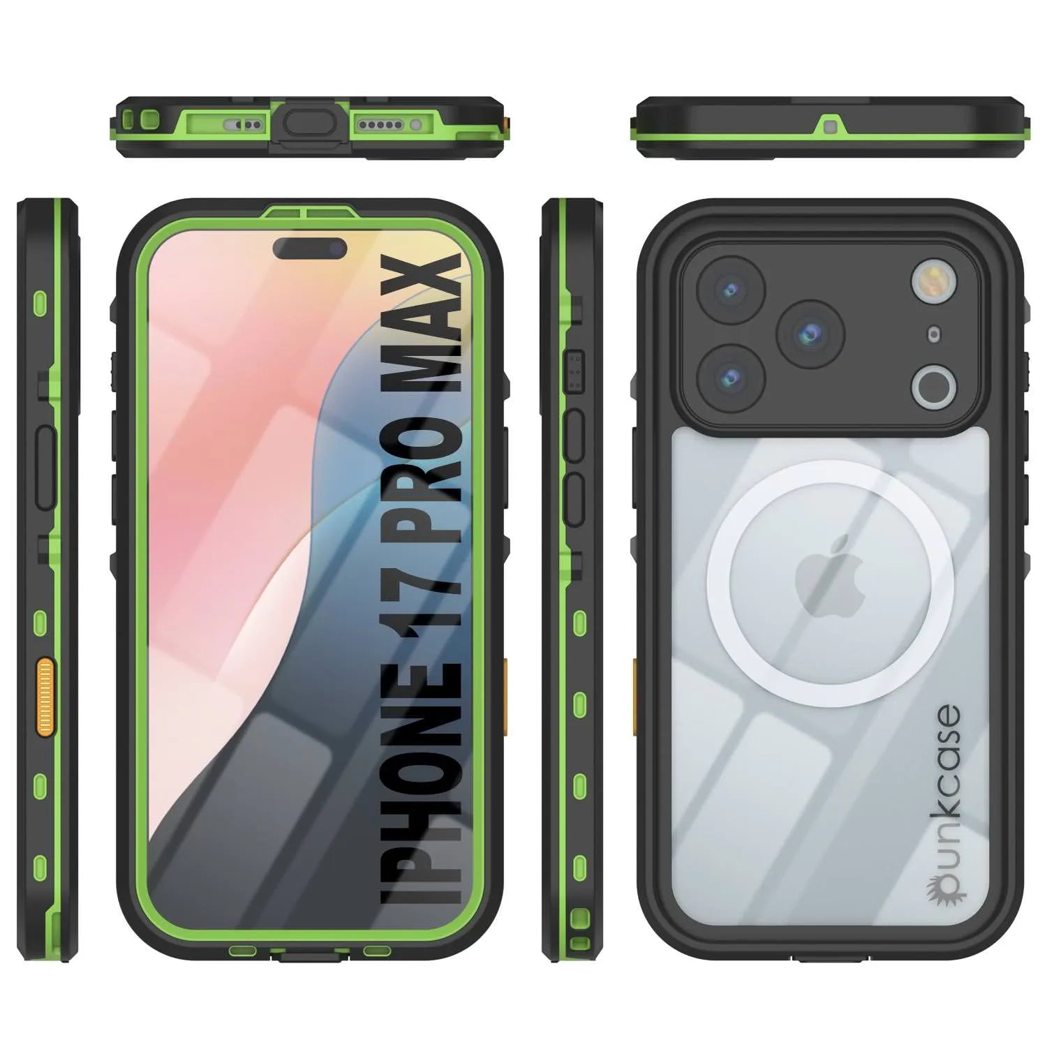 iPhone 17 Pro Max Waterproof IP68 Case, Punkcase [Light green] [StudStar Series] [Slim Fit] [Dirtproof]