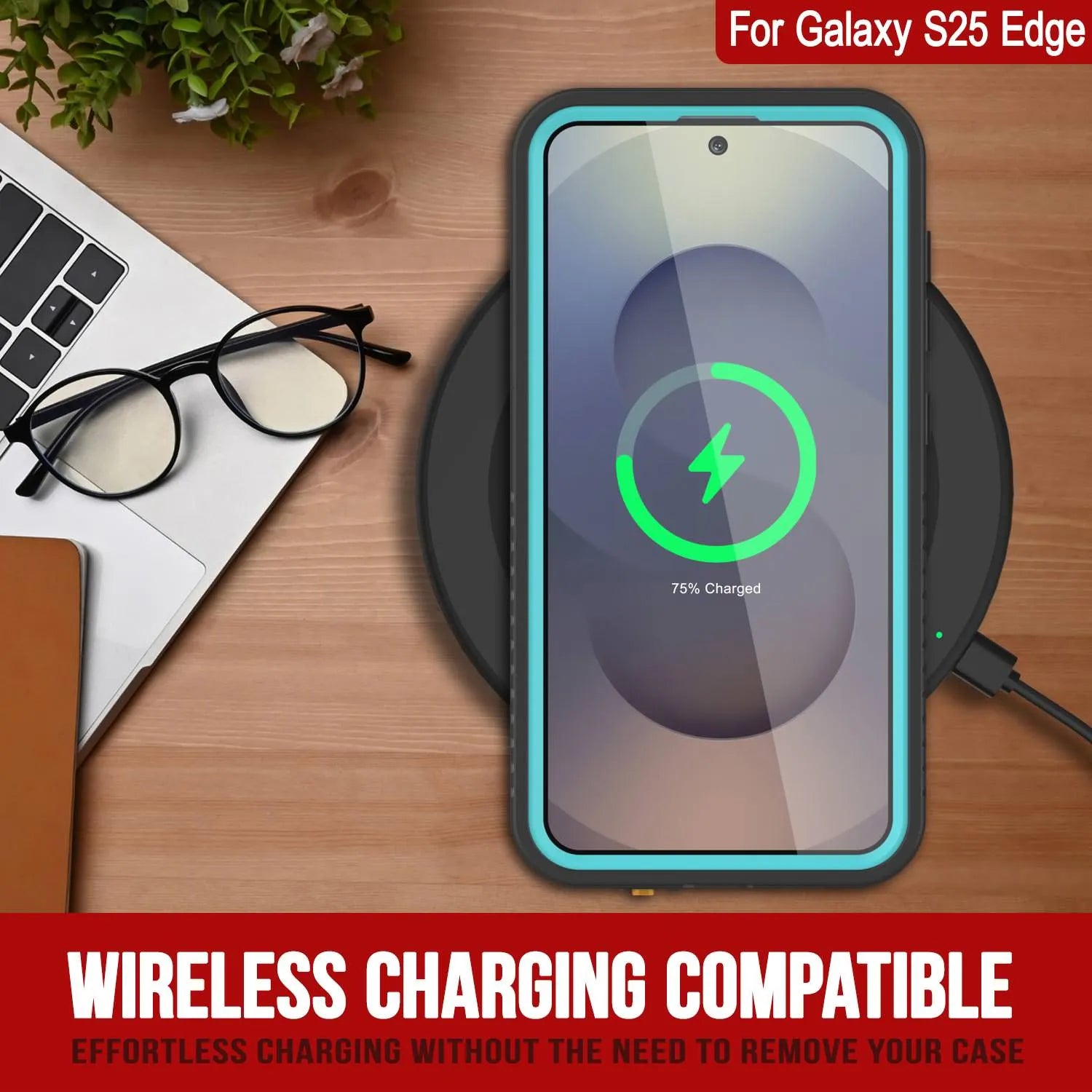 Galaxy S25 Edge Water/ Shockproof [Extreme Series] With Screen Protector Case [Teal]