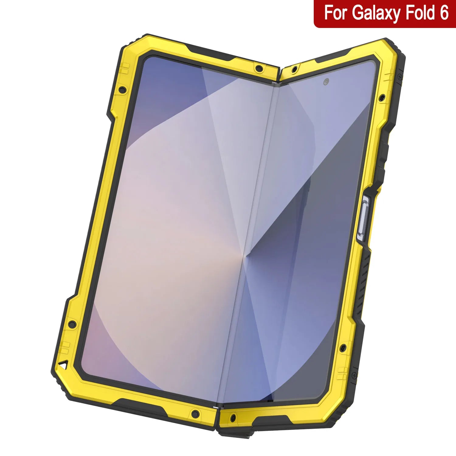 Galaxy Z Fold6 Metal Case, Heavy Duty Military Grade Armor Cover Full Body Hard [Neon]