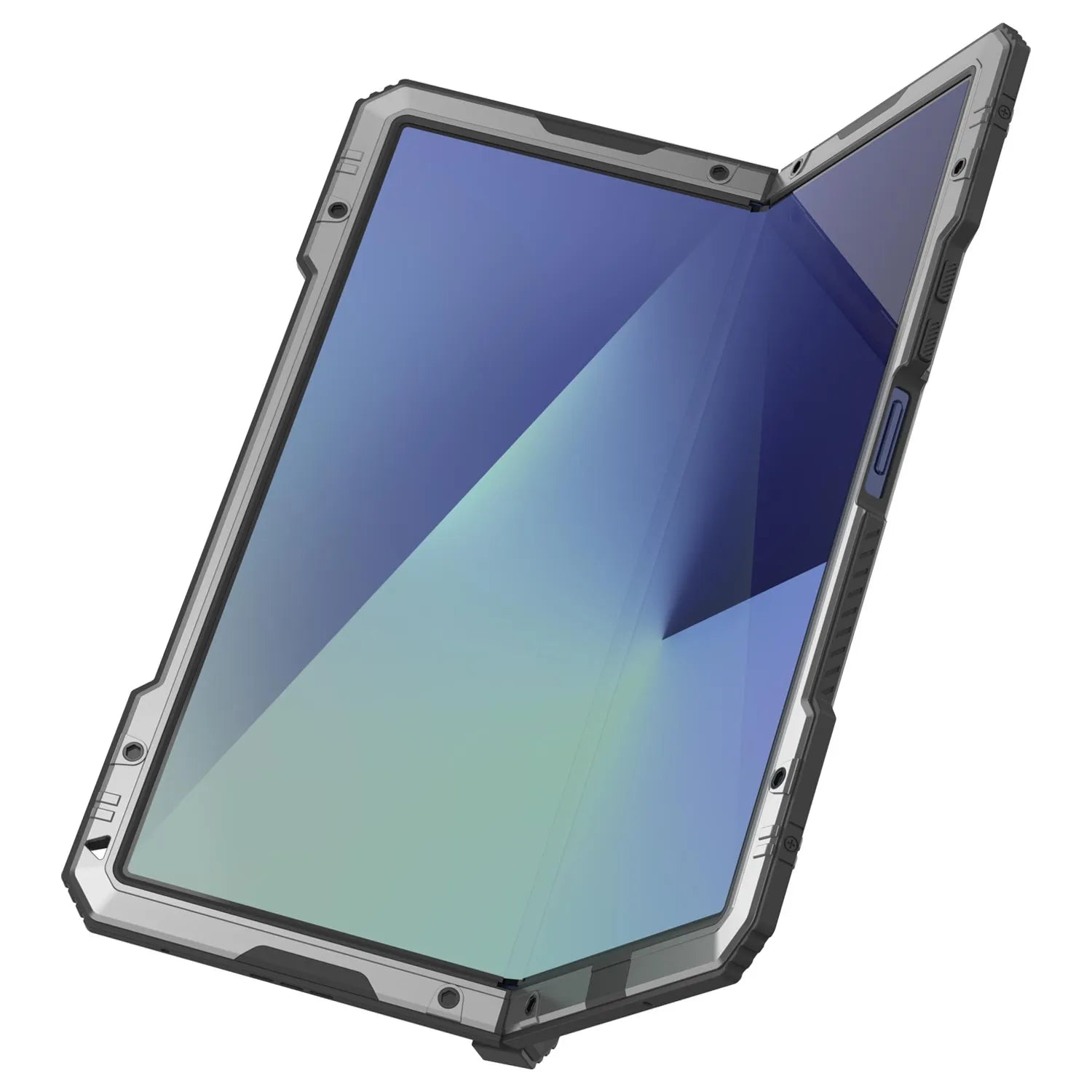 Galaxy Z Fold7 Metal Case, Heavy Duty Military Grade Armor Cover Full Body Hard [Silver]