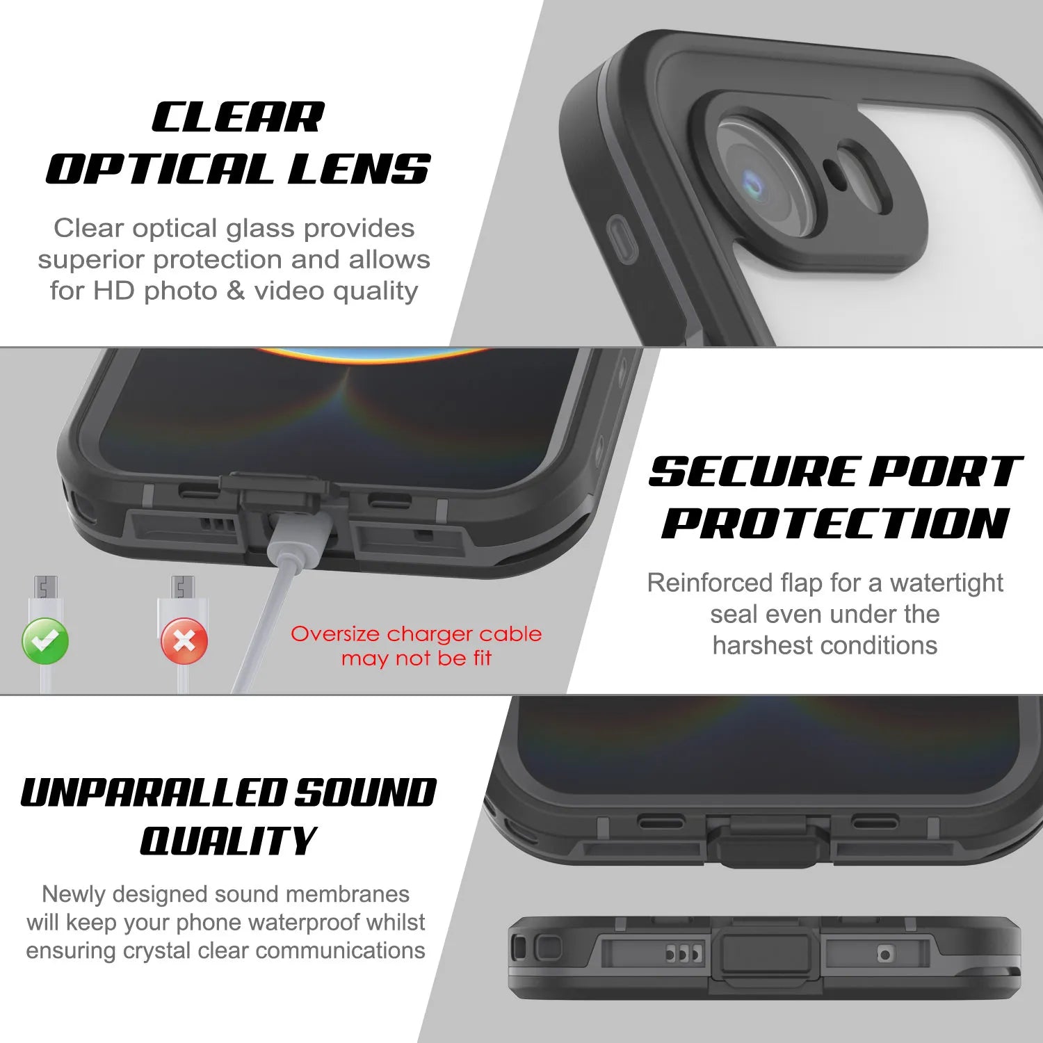 iPhone 16e Waterproof IP68 Case, Punkcase [Clear] [StudStar Series] [Slim Fit] [Dirtproof]