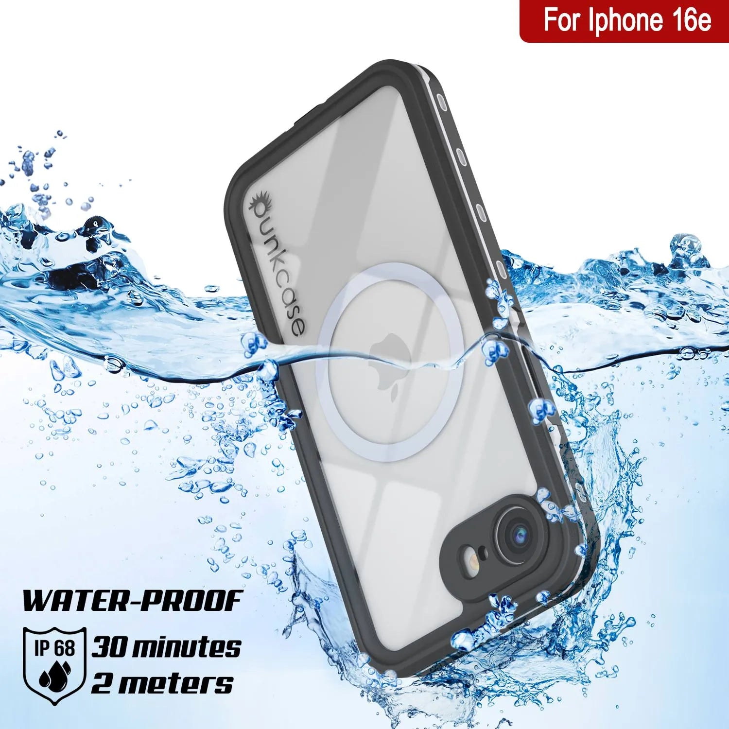 iPhone 16e Waterproof IP68 Case, Punkcase [White] [StudStar Series] [Slim Fit] [Dirtproof]