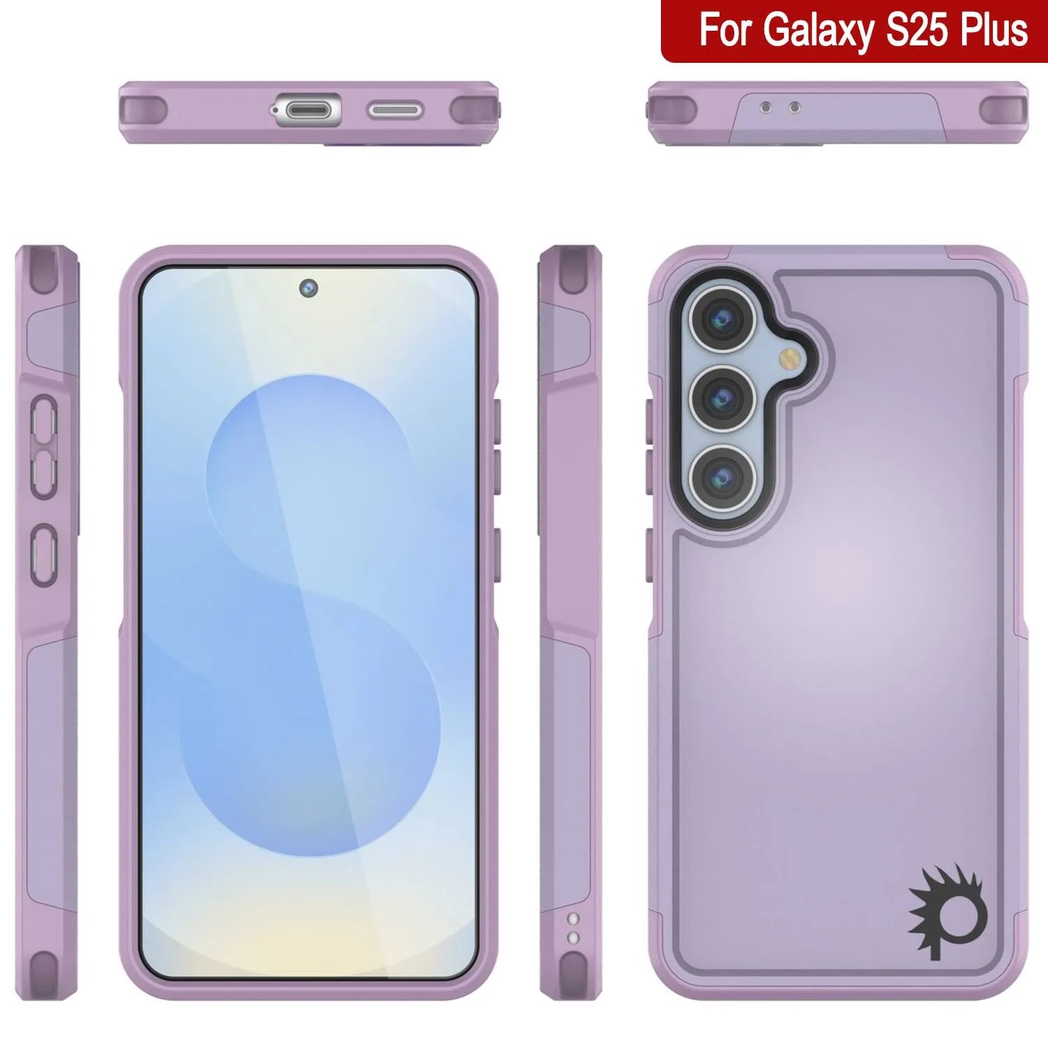 PunkCase Galaxy S25+ Plus Case, [Spartan 2.0 Series] Clear Rugged Heavy Duty Cover [Lilac]
