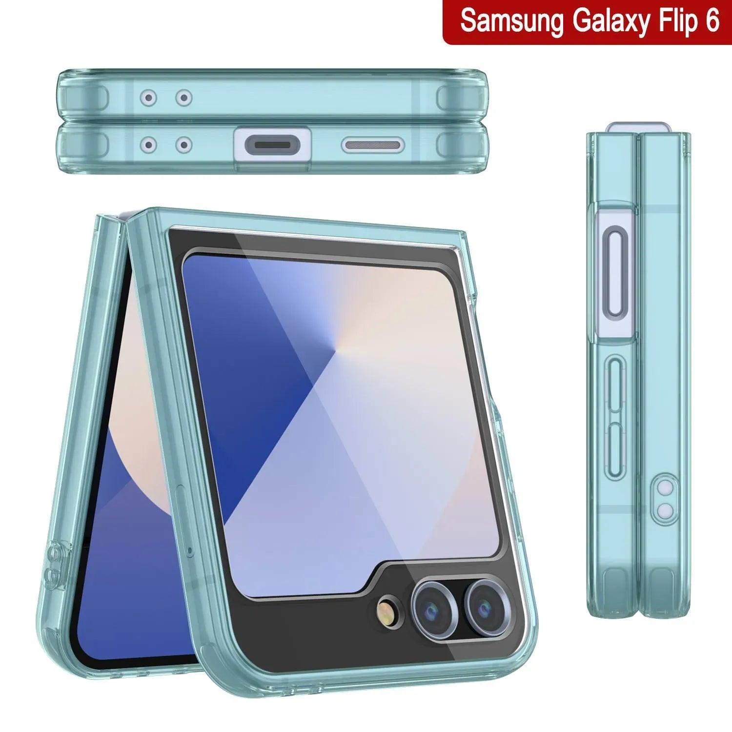 Galaxy Z Flip6 Case [Clear Acrylic Series] [Non-Slip] For Galaxy Z Flip6 [Teal]