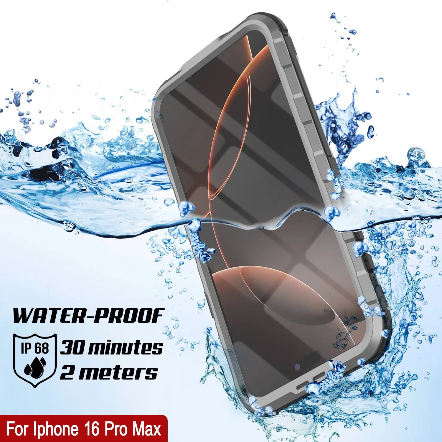 iPhone 16 Pro Max Metal Extreme 2.0 Series Aluminum Waterproof Case IP68 W/Buillt in Screen Protector [Silver]
