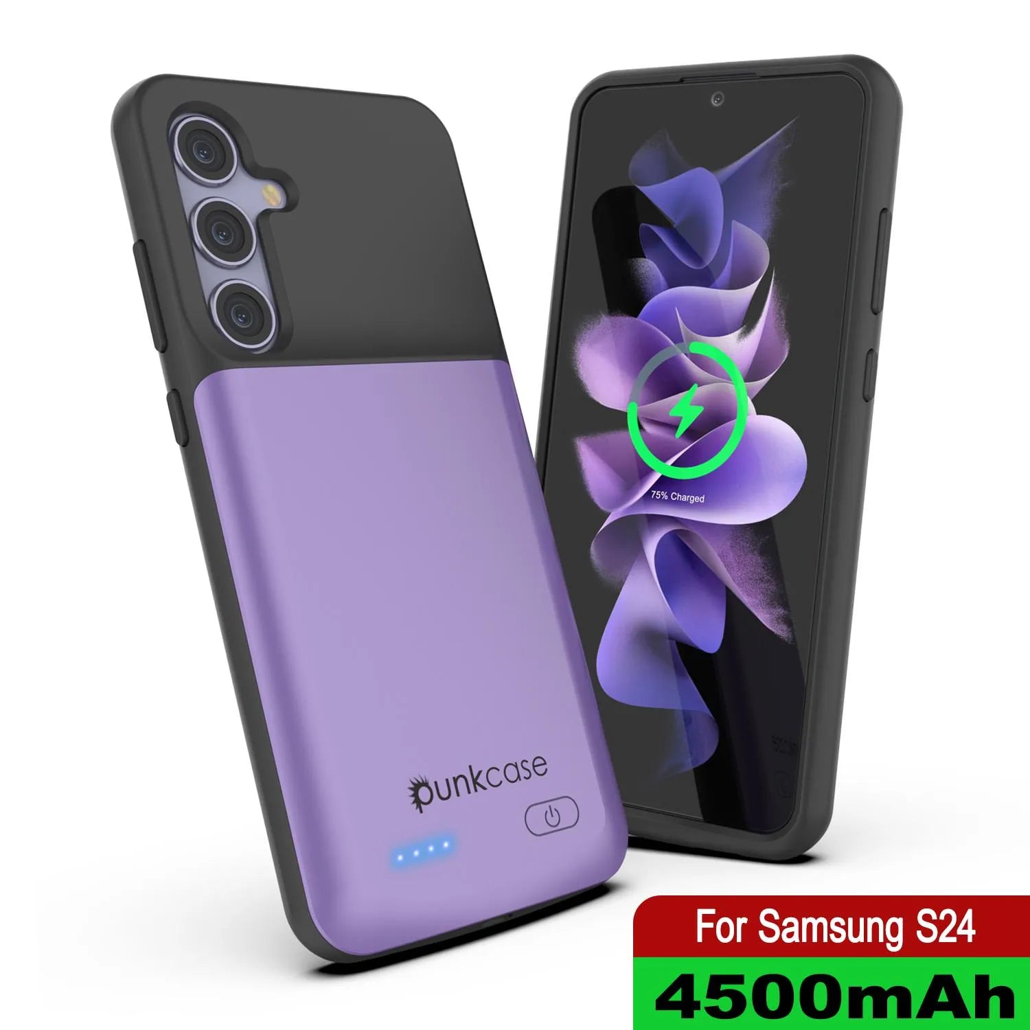 PunkJuice S24 Battery Case Purple - Portable Charging Power Juice Bank with 4500mAh