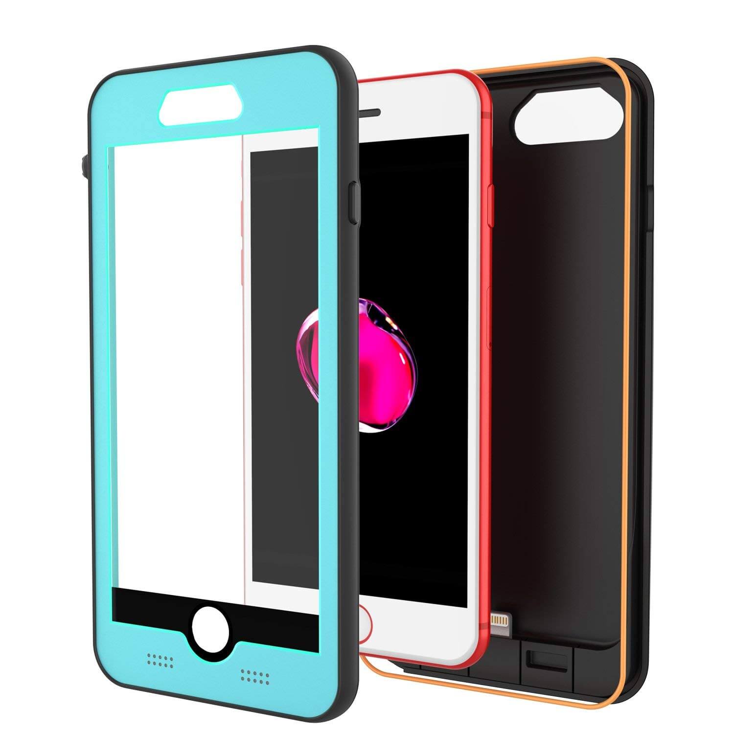 PunkJuice iPhone 8+/7+ Plus Battery Case Teal - Waterproof Slim Power Juice Bank with 4300mAh