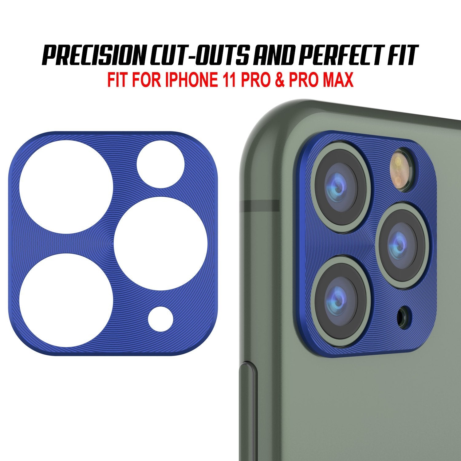 Punkcase iPhone 11 Pro Max Camera Protector Ring [Blue] (Color in image: Gold)