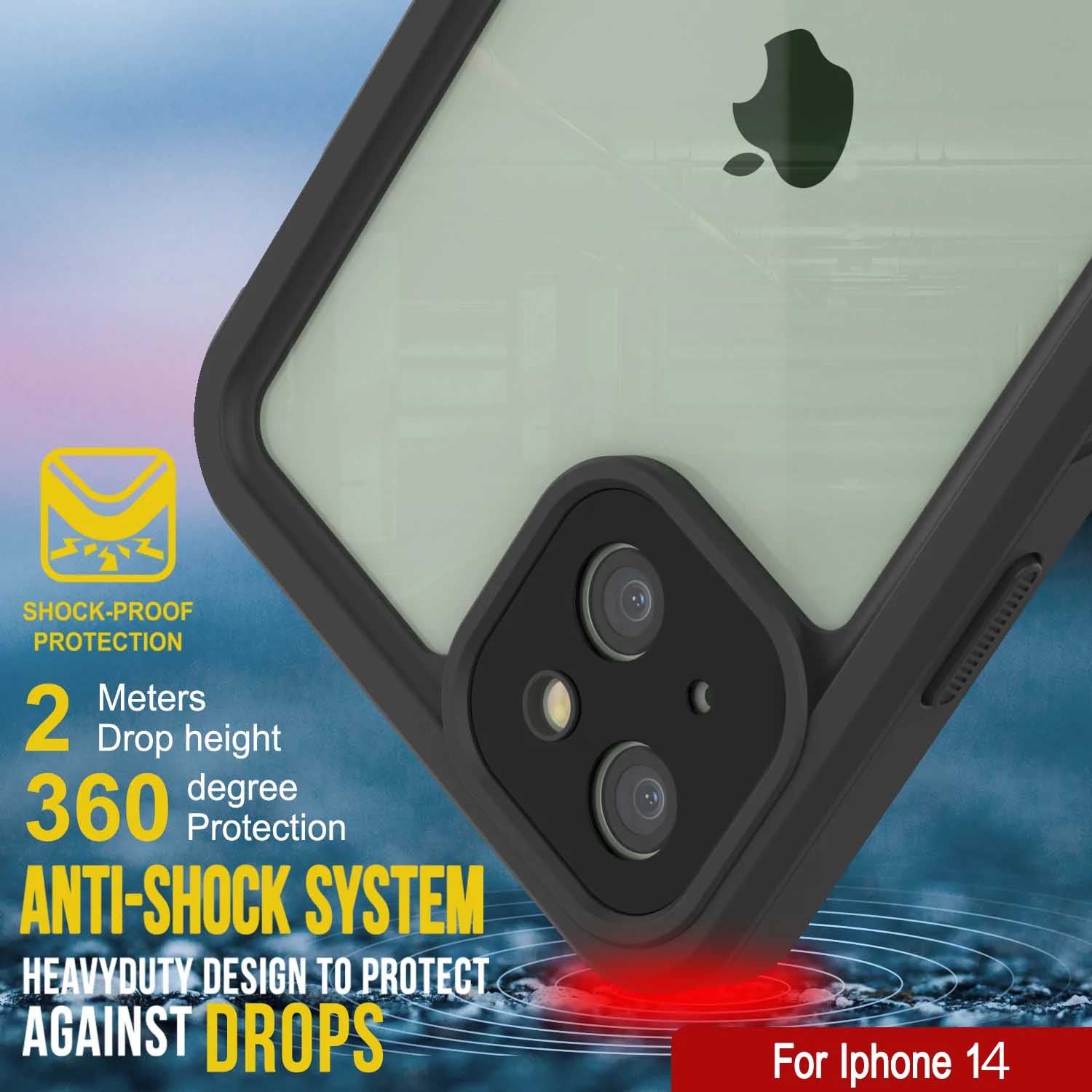 iPhone 14 Waterproof Case, Punkcase [Extreme Series] Armor Cover W/ Built In Screen Protector [White]