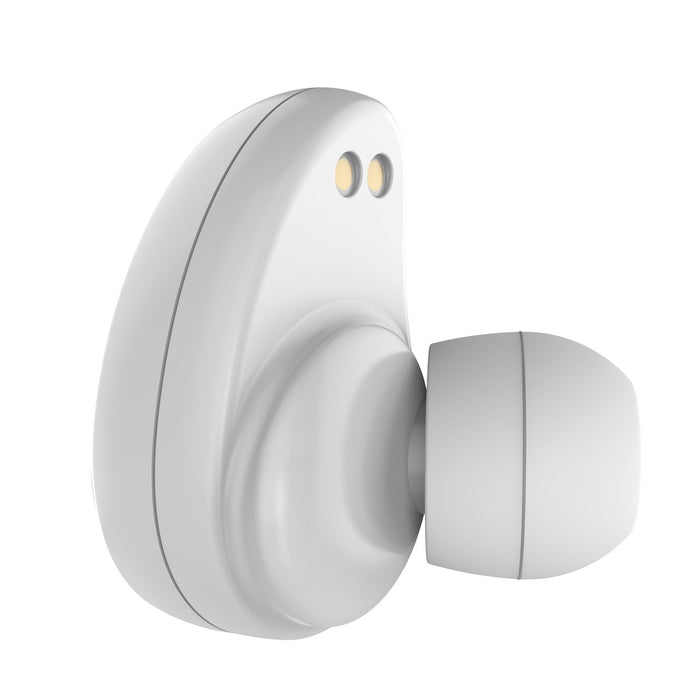 PunkBuds True Wireless Earbuds, Mini Bluetooth Headphones W/ Charging Case & Built-In Noise Cancelling Mic. [White]