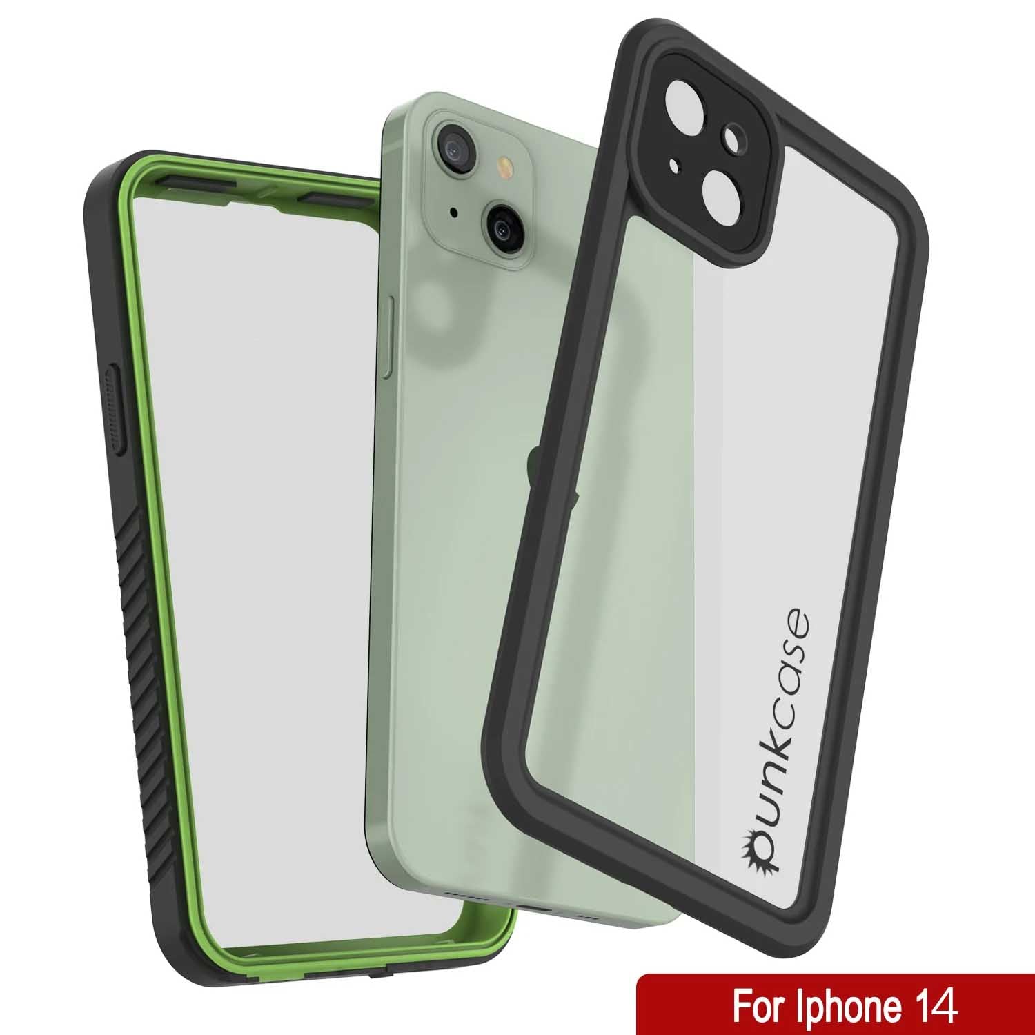 iPhone 14  Waterproof Case, Punkcase [Extreme Series] Armor Cover W/ Built In Screen Protector [Light Green]