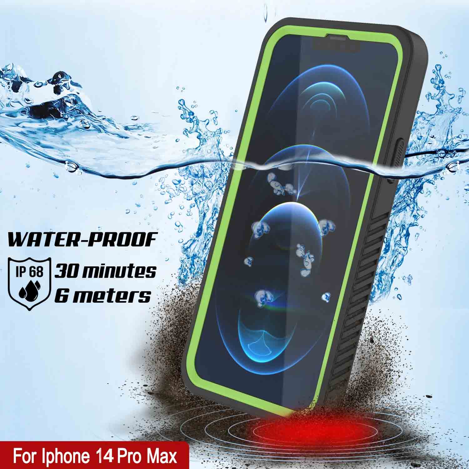 Products iPhone 14 Pro Max Waterproof Case, Punkcase [Extreme Series] Armor Cover W/ Built In Screen Protector [Light Green]