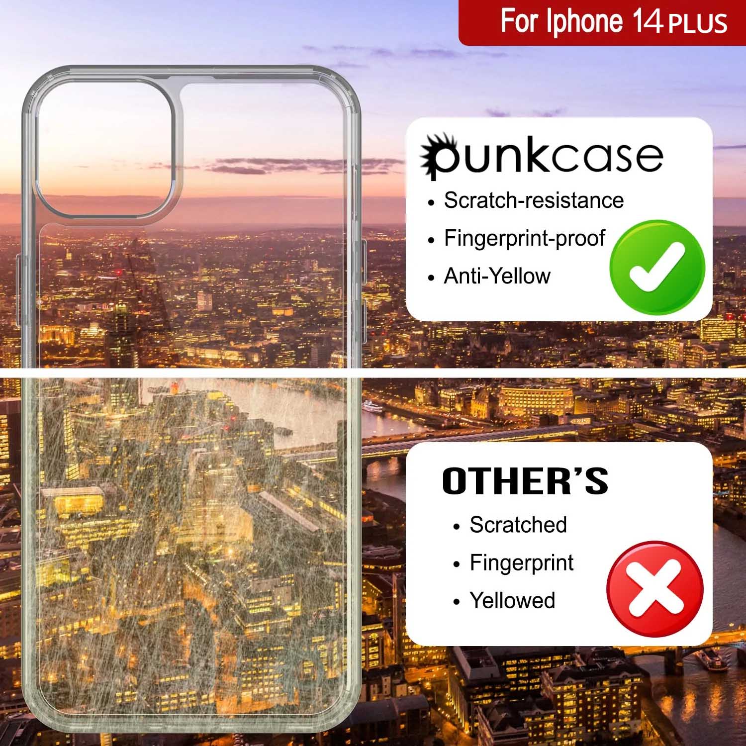 iPhone 14 Plus Case Punkcase® LUCID 2.0 Clear Series Series w/ PUNK SHIELD Screen Protector | Ultra Fit