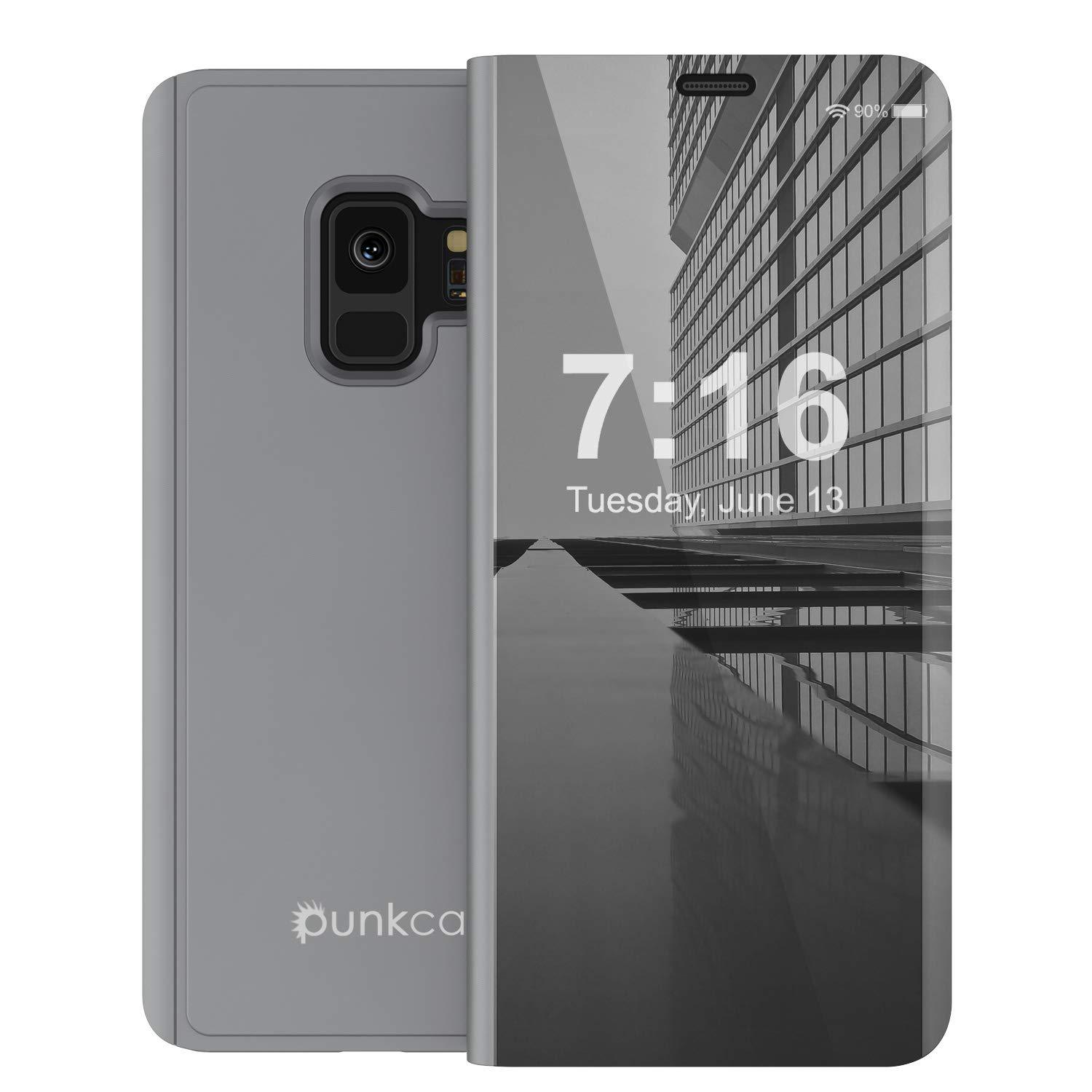 Punkcase S9  Reflector Case Protective Flip Cover [Silver]