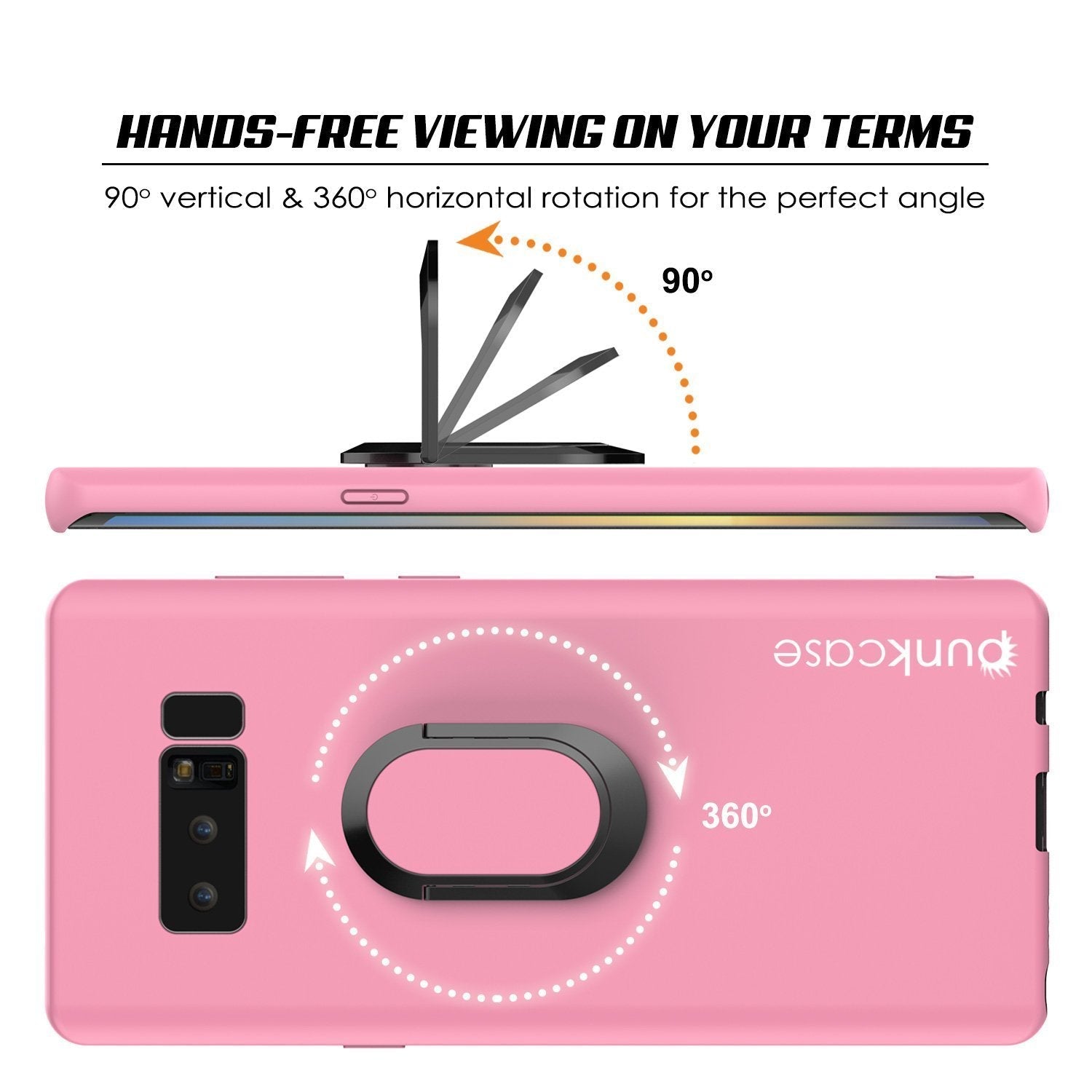 Galaxy Note 8 Case, Punkcase Magnetix Protective TPU Cover W/ Kickstand, Screen Protector [Pink] 