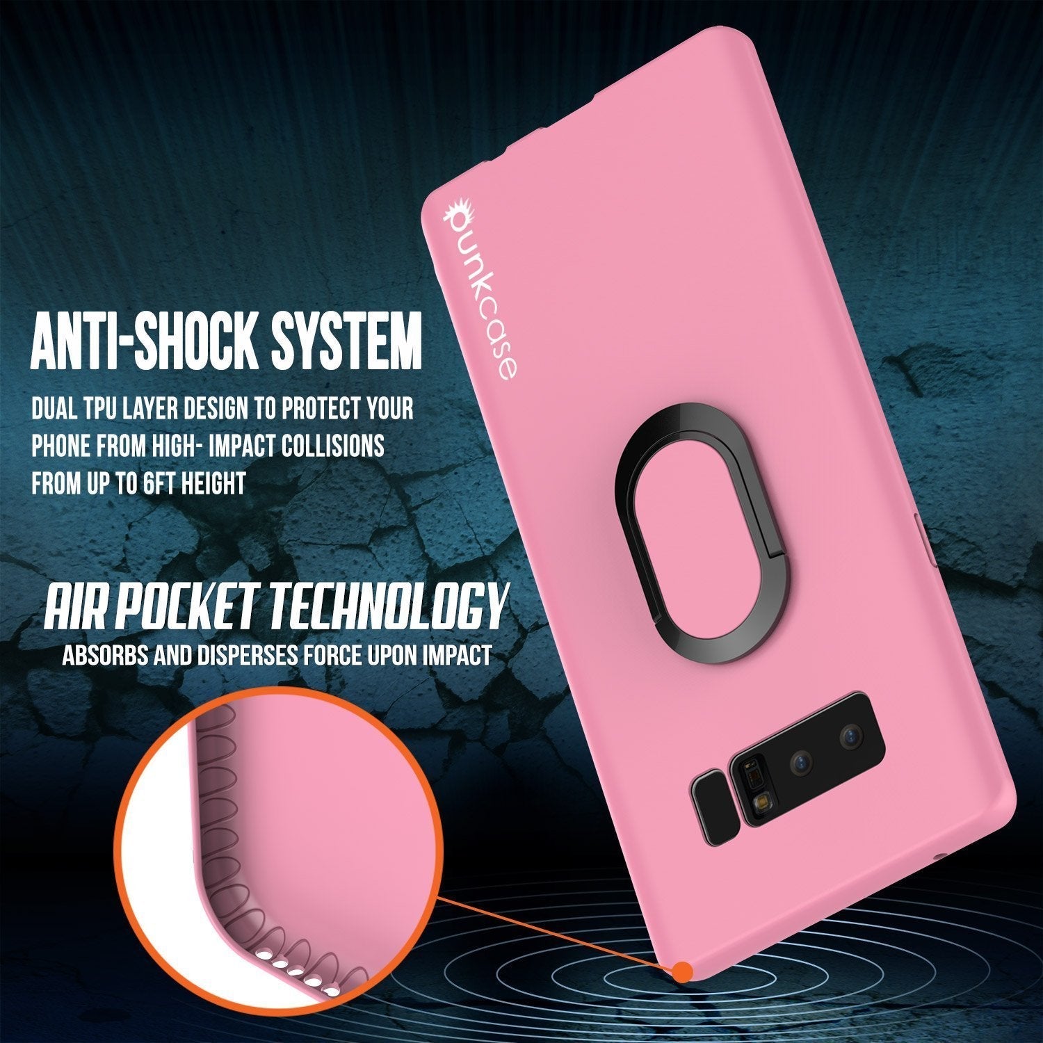 Galaxy Note 8 Case, Punkcase Magnetix Protective TPU Cover W/ Kickstand, Screen Protector [Pink] 