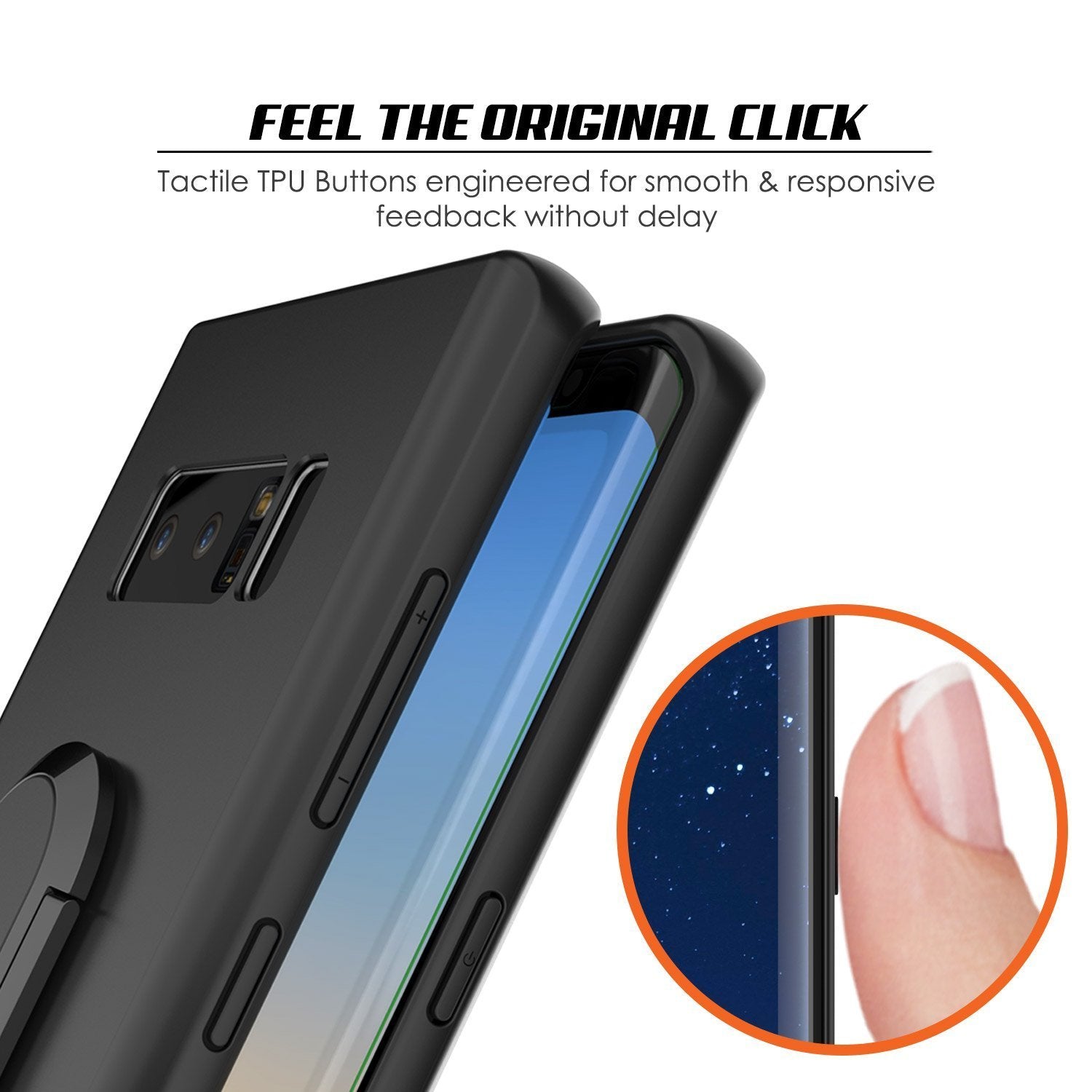 Galaxy Note 8 Case, Punkcase Magnetix Protective TPU Cover W/ Kickstand, Screen Protector [Black] 