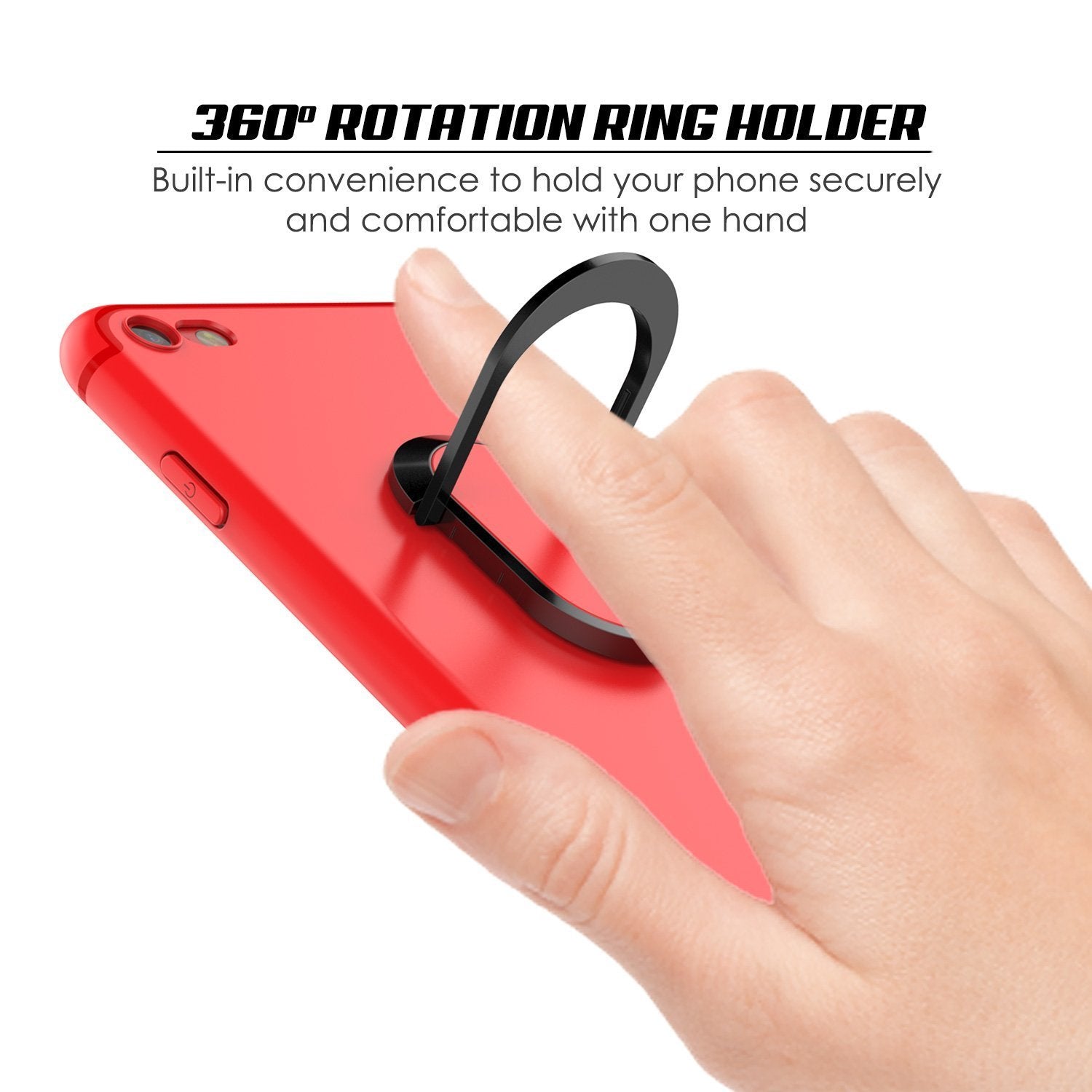 iPhone 8 Case, Punkcase Magnetix Protective TPU Cover W/ Kickstand, Tempered Glass Screen Protector [Red] (Color in image: black)