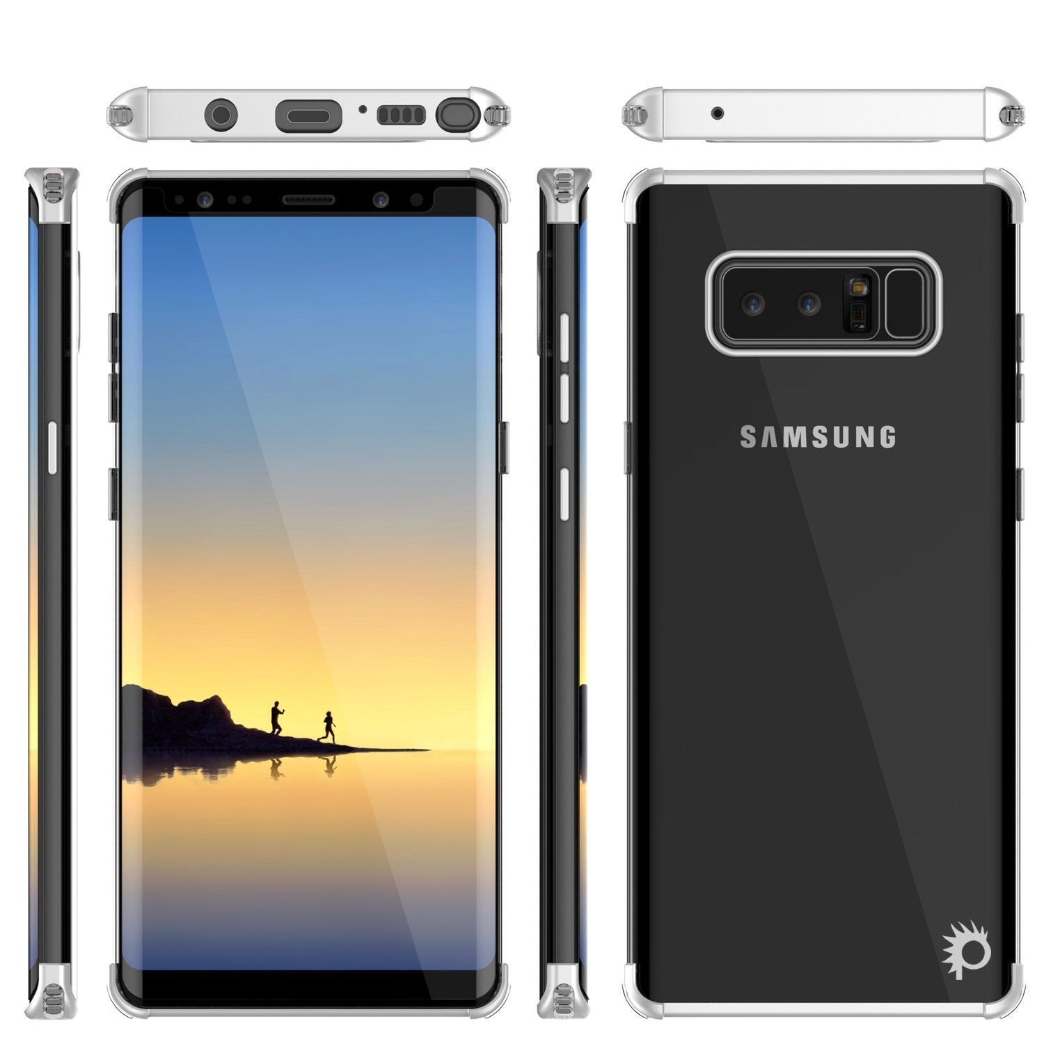 Galaxy Note 8 Anti-shockproof & Screen Protective Slim Case [Silver]