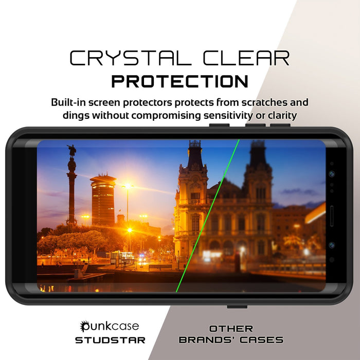 Galaxy Note 8 Waterproof Case PunkÑase StudStar Clear Thin 6.6ft Underwater IP68 Shock/Snow Proof