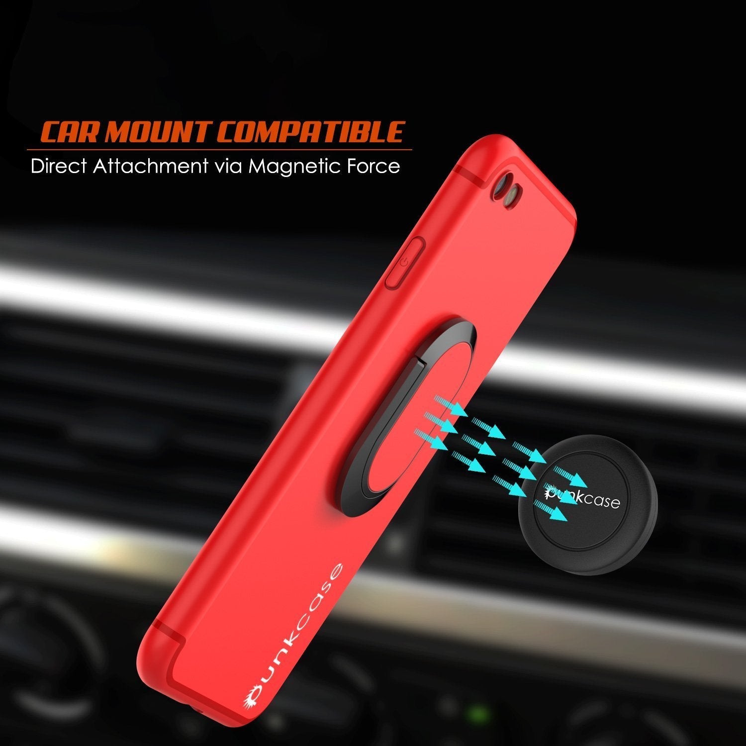 iPhone 8 Case, Punkcase Magnetix Protective TPU Cover W/ Kickstand, Tempered Glass Screen Protector [Red] (Color in image: pink)