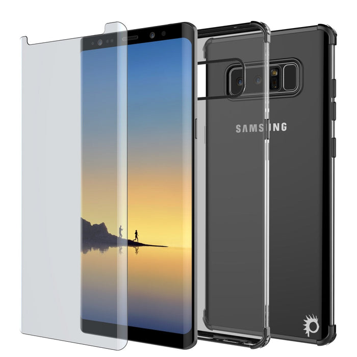 Note 8 Case, Punkcase [BLAZE SERIES] Protective Cover W/ PunkShield Screen Protector [Shockproof] [Slim Fit] for Samsung Galaxy Note 8 [Black] (Color in image: Silver)