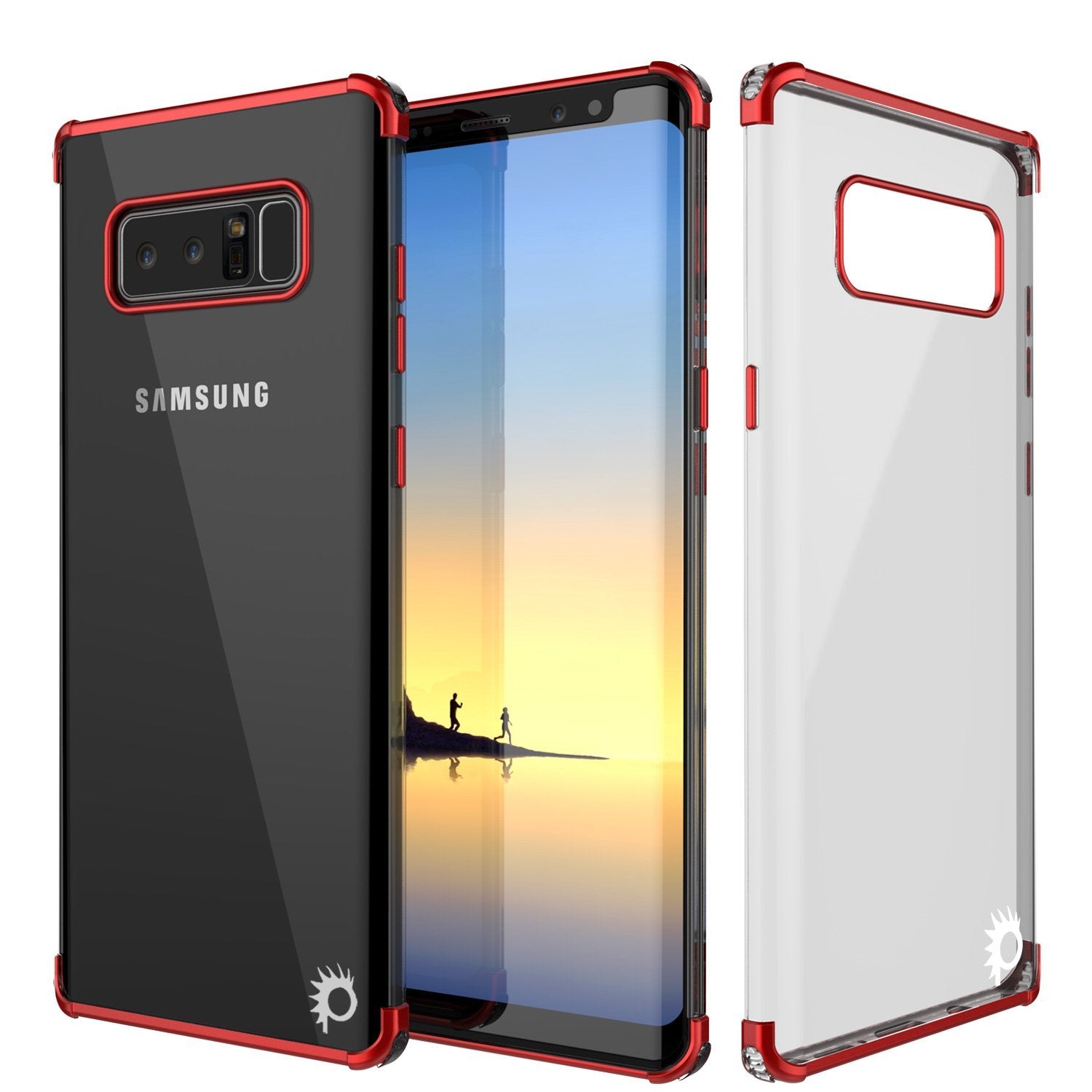 Note 8 Case, Punkcase [BLAZE SERIES] Protective Cover W/ PunkShield Screen Protector [Shockproof] [Slim Fit] for Samsung Galaxy Note 8 [Red] (Color in image: Red)