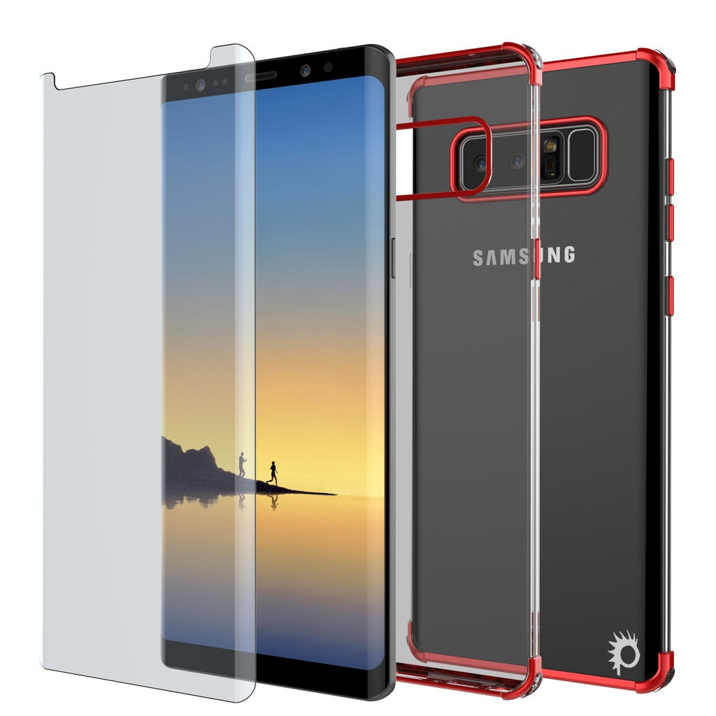 Note 8 Case, Punkcase [BLAZE SERIES] Protective Cover W/ PunkShield Screen Protector [Shockproof] [Slim Fit] for Samsung Galaxy Note 8 [Red] (Color in image: Black)