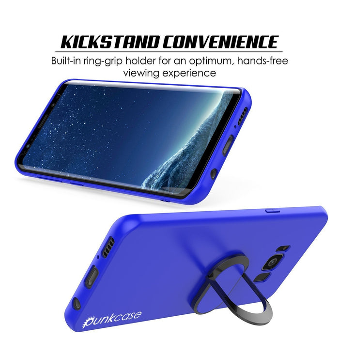 Galaxy S8 Case, Punkcase Magnetix Protective TPU Cover W/ Kickstand, Screen Protector [Blue] 