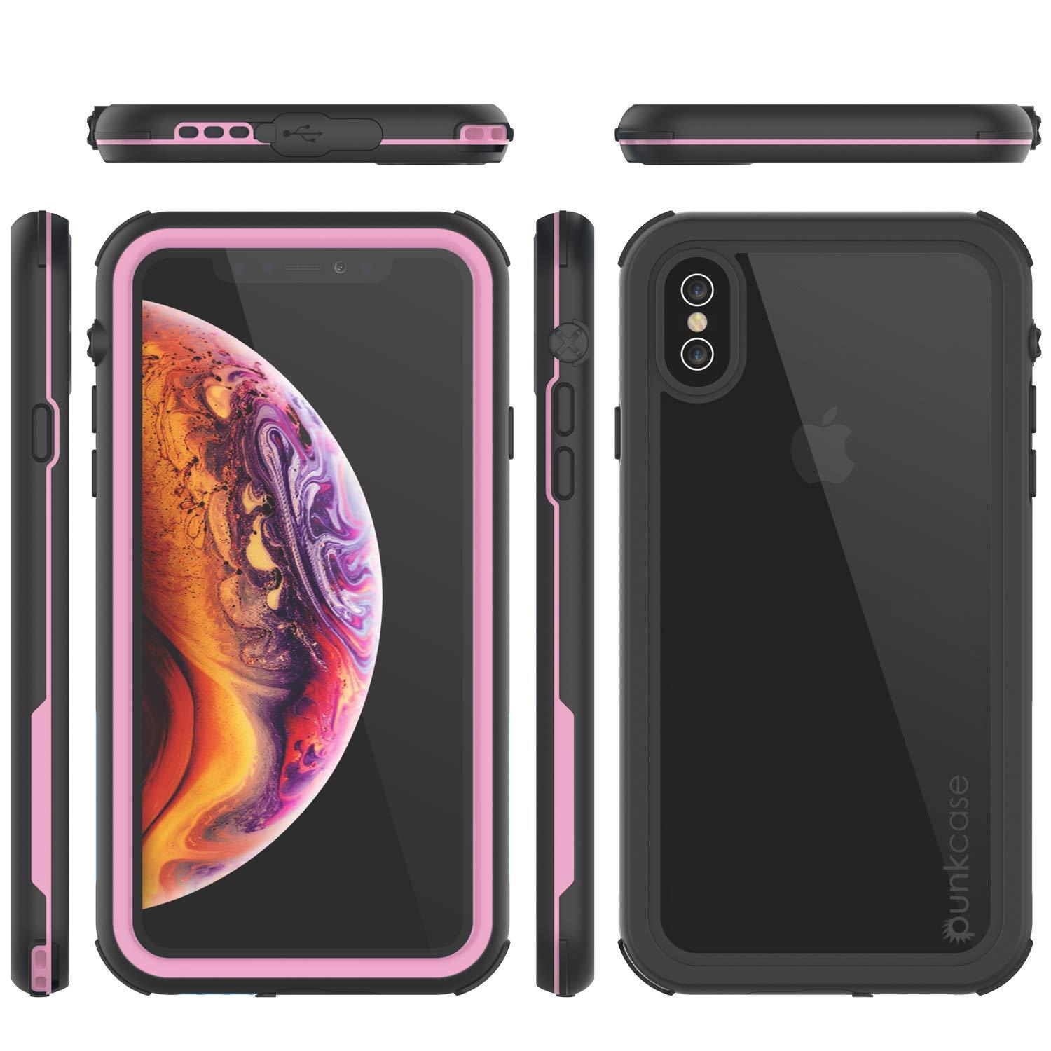 iPhone XS Waterproof IP68 Case, Punkcase [pink] [Rapture Series]  W/Built in Screen Protector