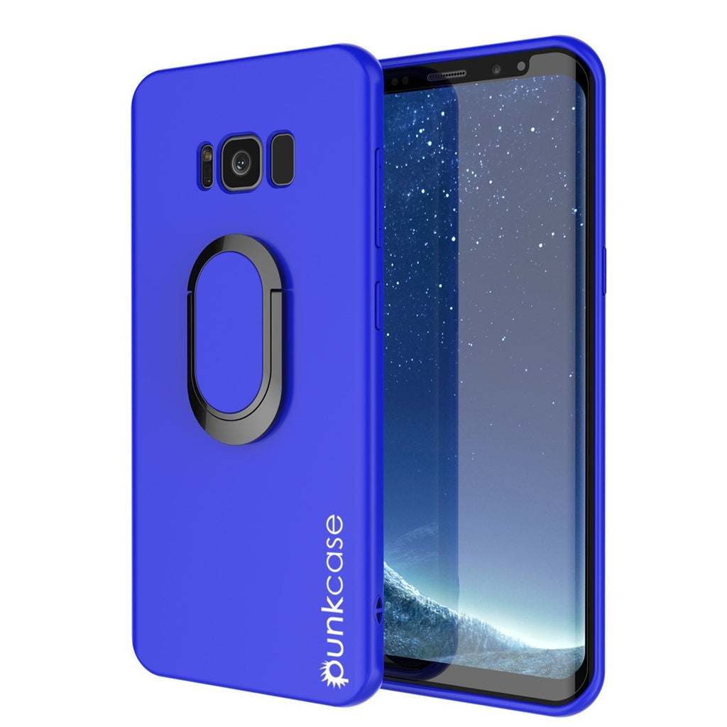 Galaxy S8 Case, Punkcase Magnetix Protective TPU Cover W/ Kickstand, Screen Protector [Blue] 