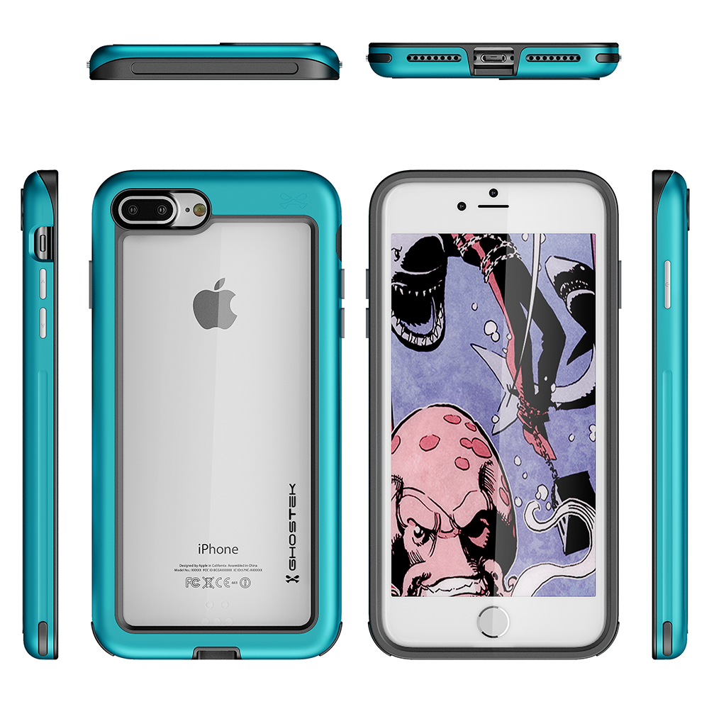 iPhone 7+ Plus Case, Ghostek®  Atomic Slim Series  for iPhone 7+ Plus Rugged Heavy Duty Case[TEAL] (Color in image: Pink)
