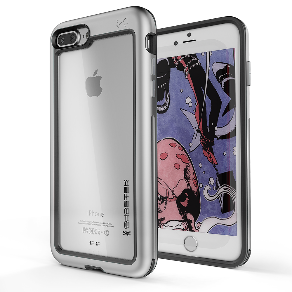 iPhone 8+ Plus Waterproof Case, Ghostek® Atomic Series | Shockproof | Dirt-proof | Snow-proof | Ultra Fit | [SILVER]