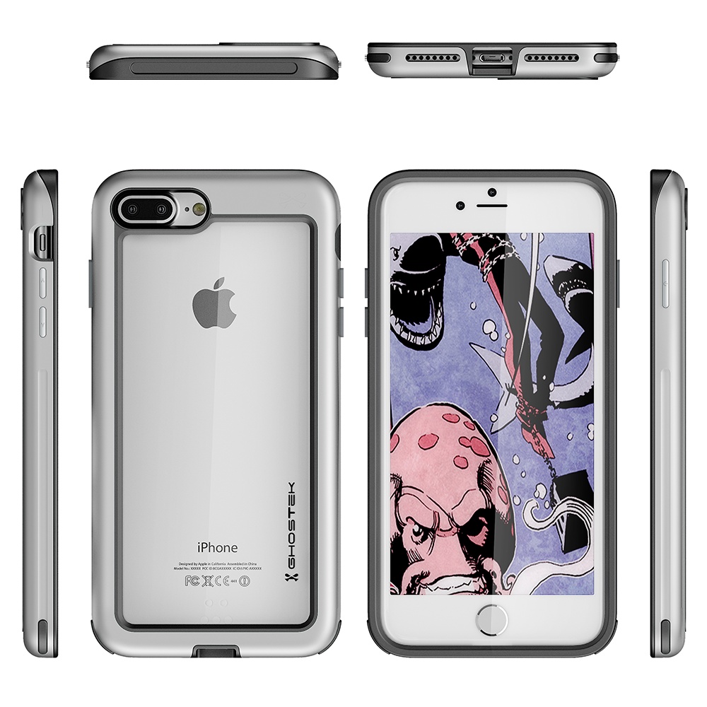 iPhone 7+ Plus Case, Ghostek®  Atomic Slim Series  for iPhone 7+ Plus Rugged Heavy Duty Case[SILVER] (Color in image: Pink)