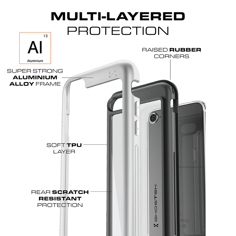 iPhone 7 Case, Ghostek®  Atomic Slim Series  for  iPhone 7 Rugged Heavy Duty Case [PINK] (Color in image: Silver)