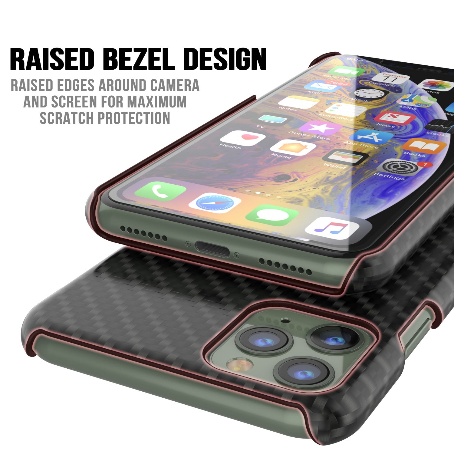 iPhone 11 Pro Case, Punkcase CarbonShield, Heavy Duty & Ultra Thin 2 Piece Dual Layer [shockproof]