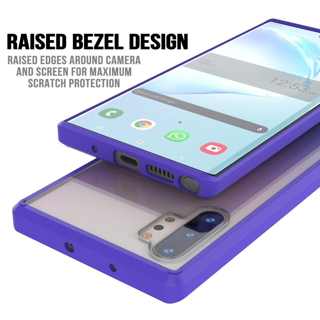 Galaxy Note 10+ Plus Punkcase Lucid-2.0 Series Slim Fit Armor Purple Case Cover (Color in image: Clear)