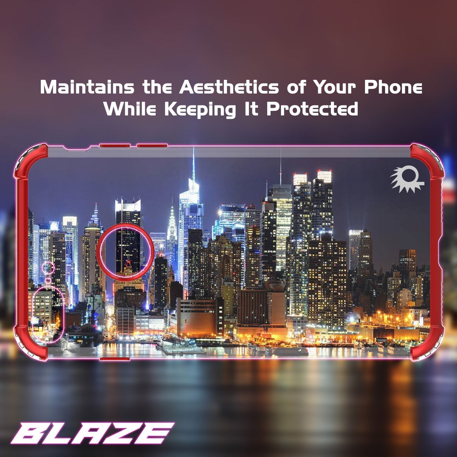 iPhone 7 PLUS Case, Punkcase [BLAZE SERIES] Protective Cover W/ PunkShield Screen Protector [Shockproof] [Slim Fit] for Apple iPhone 7 PLUS [Red] 