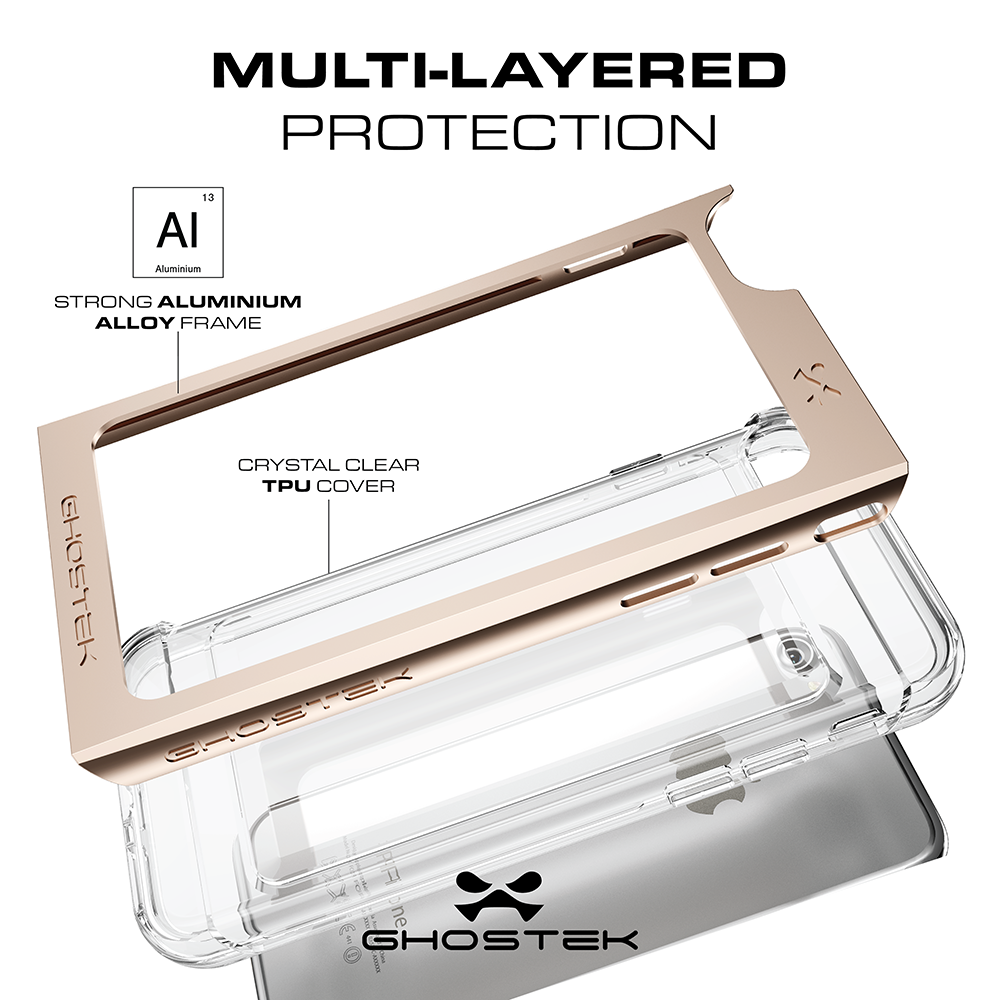 iPhone 8 Case, Ghostek® Cloak 2.0 Series for Apple iPhone 8 Slim Protective Armor Case Cover | Explosion-Proof Screen Protector | Aluminum Frame | TPU Shell | Warranty | Ultra Fit (Silver) (Color in image: Pink)