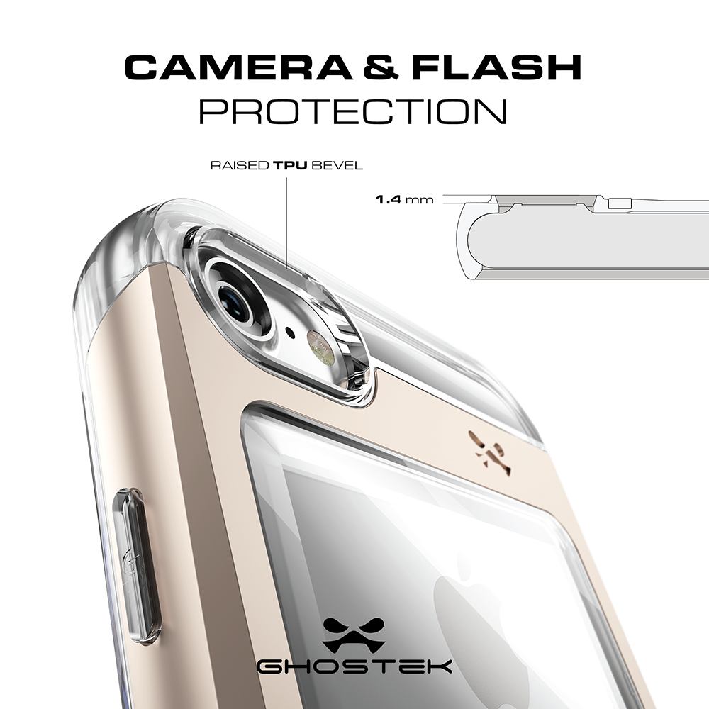 iPhone 8 Case, Ghostek® Cloak 2.0 Series for Apple iPhone 8 Slim Protective Armor Case Cover | Explosion-Proof Screen Protector | Aluminum Frame | TPU Shell | Warranty | Ultra Fit (Gold) 