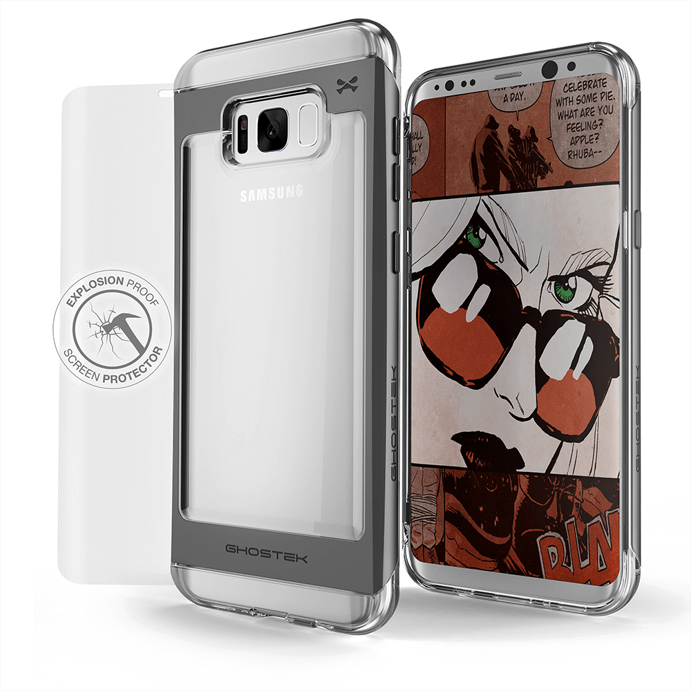 Galaxy S8 Plus Case, Ghostek® Cloak 2.0 Black w/ ExplosionProof Screen Protector | Aluminum Frame (Color in image: Black)