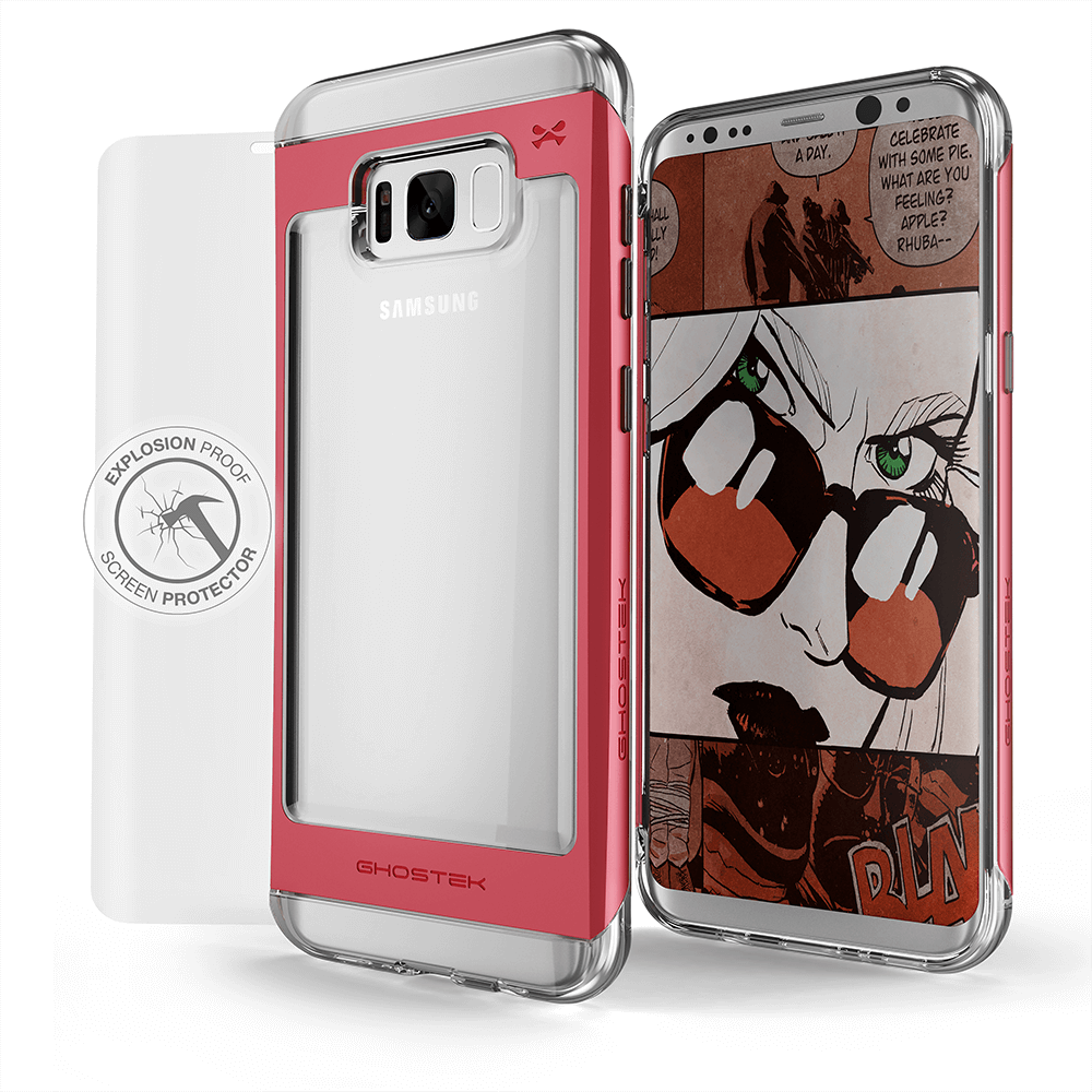 Galaxy S8 Case, Ghostek® 2.0 Red Series w/ Explosion-Proof Screen Protector | Aluminum Frame (Color in image: Red)