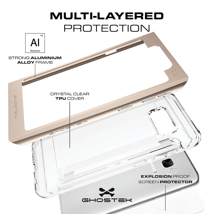 MULTI-LAYERED PROTECTION STRONG ALUMINIUM ALLOY FRAME CRYSTAL CLEAR TPU COVER SSiLS055 EXPLOSION PROOF SCREEN PROTECTOR y (Color in image: Silver)